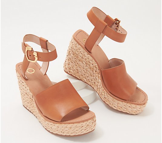 Louise et Cie Leather Two-Piece Wedges - Paley