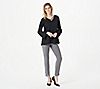 Women with Control Regular Tummy Control Pintuck Front Slit Ankle Pant, 2 of 3