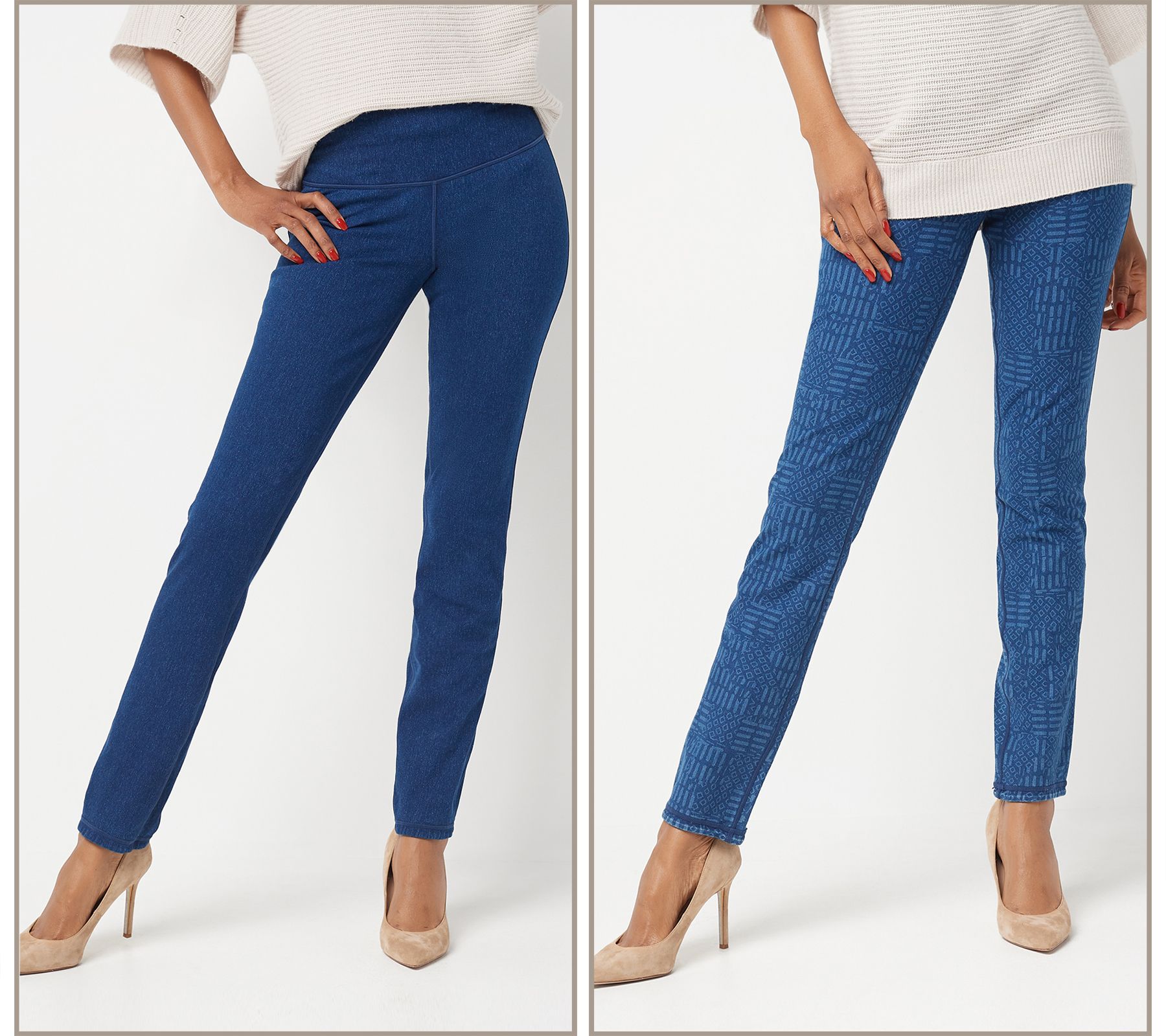 "As Is" Women with Control Tall Stretch Reversible Ankle Jeans