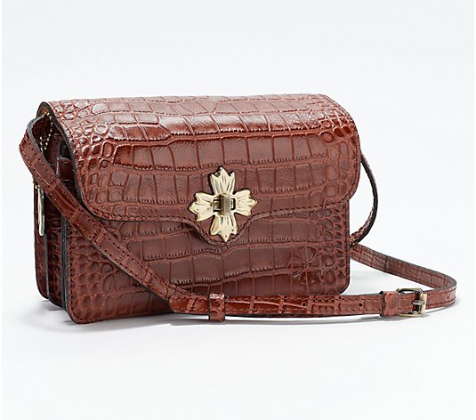 Patricia Nash Laser Floral Collection Tan Maxela Leather Crossbody--NWT $229 