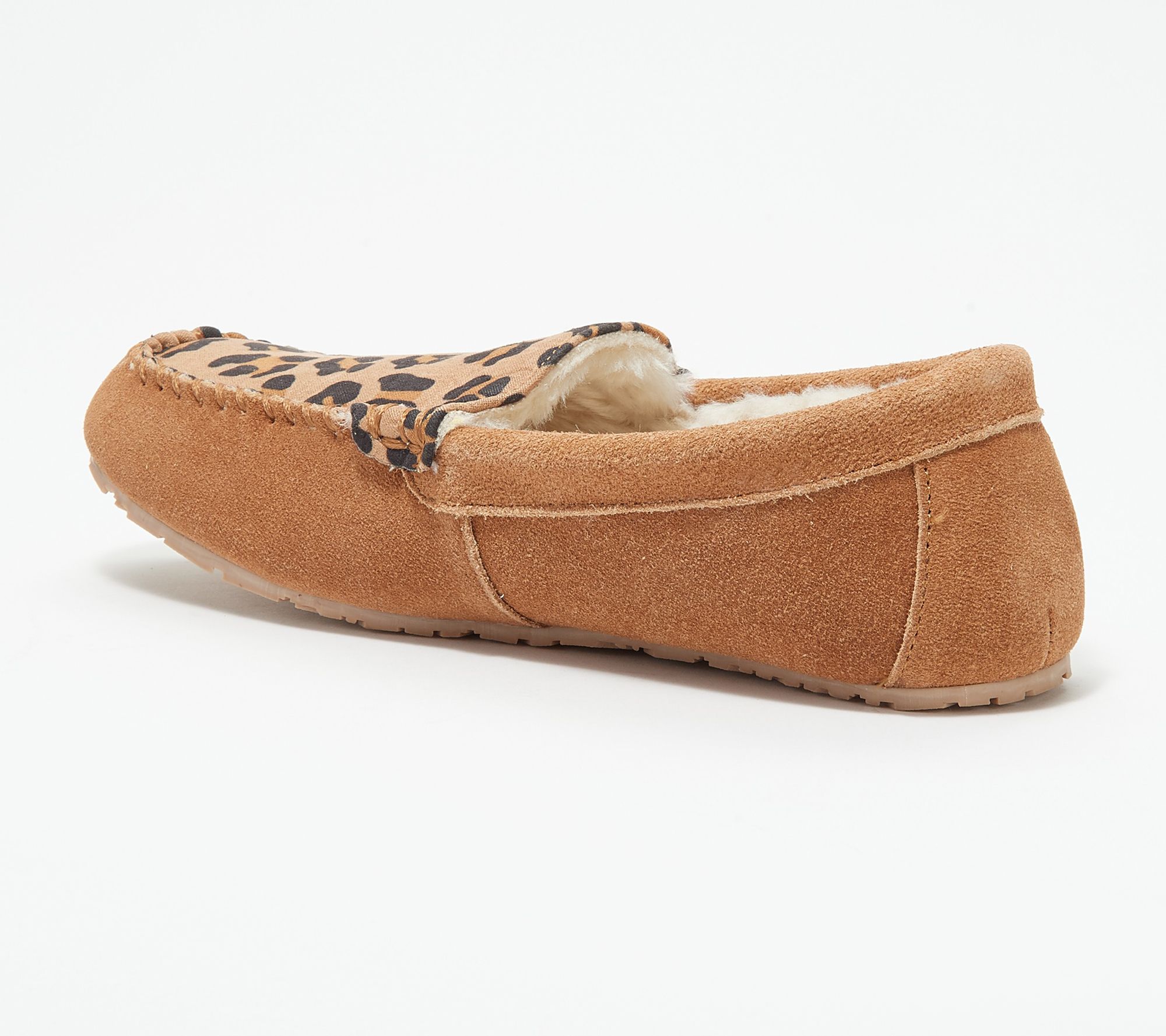 WARM GLAMOUR LADIES CLARKS SUEDE LEATHER FUR LINED INDOOR MOCCASIN BOAT SLIPPERS 