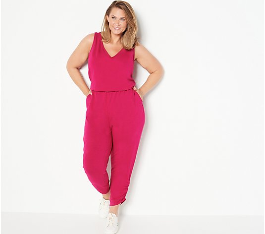 All Worthy Hunter McGrady Regular Knit Jumpsuit with Ruched Leg
