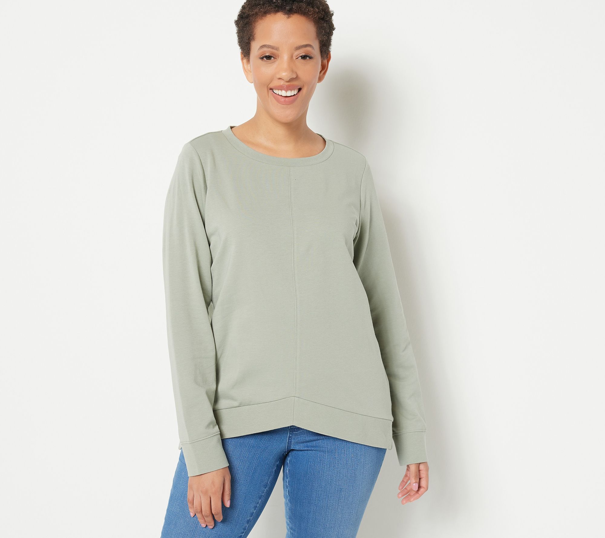 Belle by Kim Gravel French Terry Top with Inverted Hem