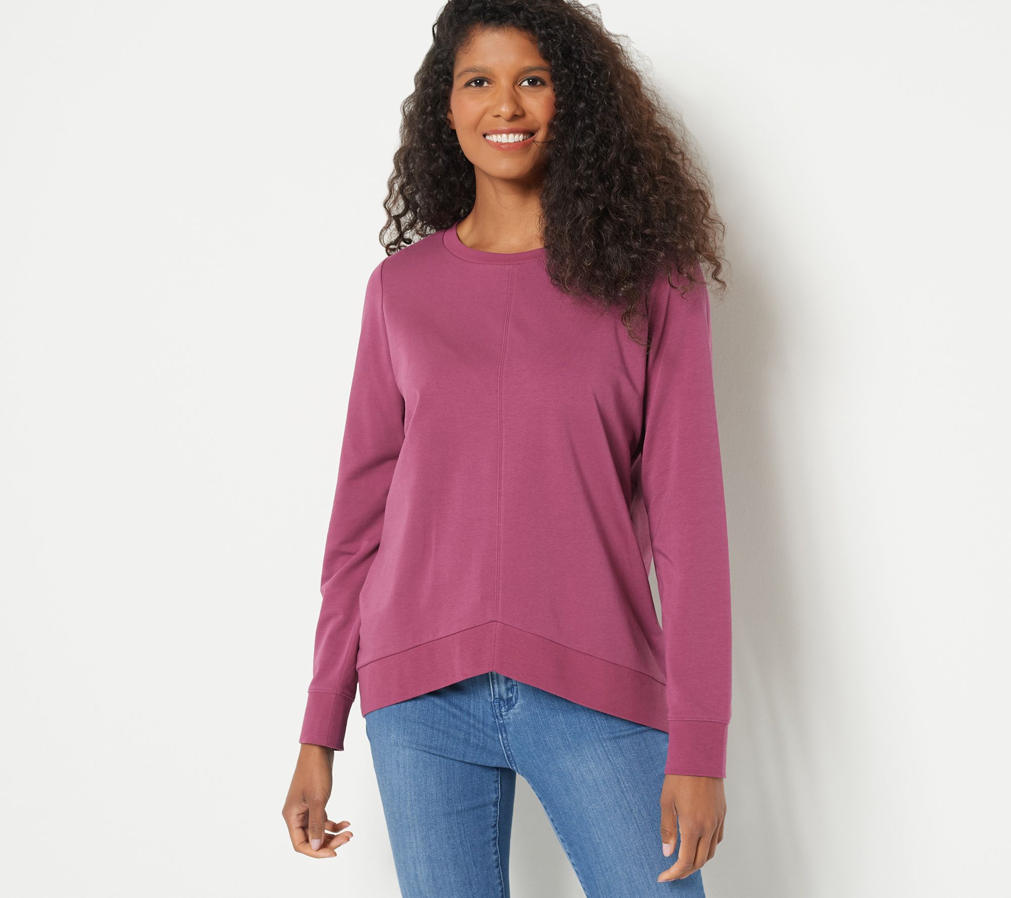 Belle by Kim Gravel French Terry Top with Inverted Hem