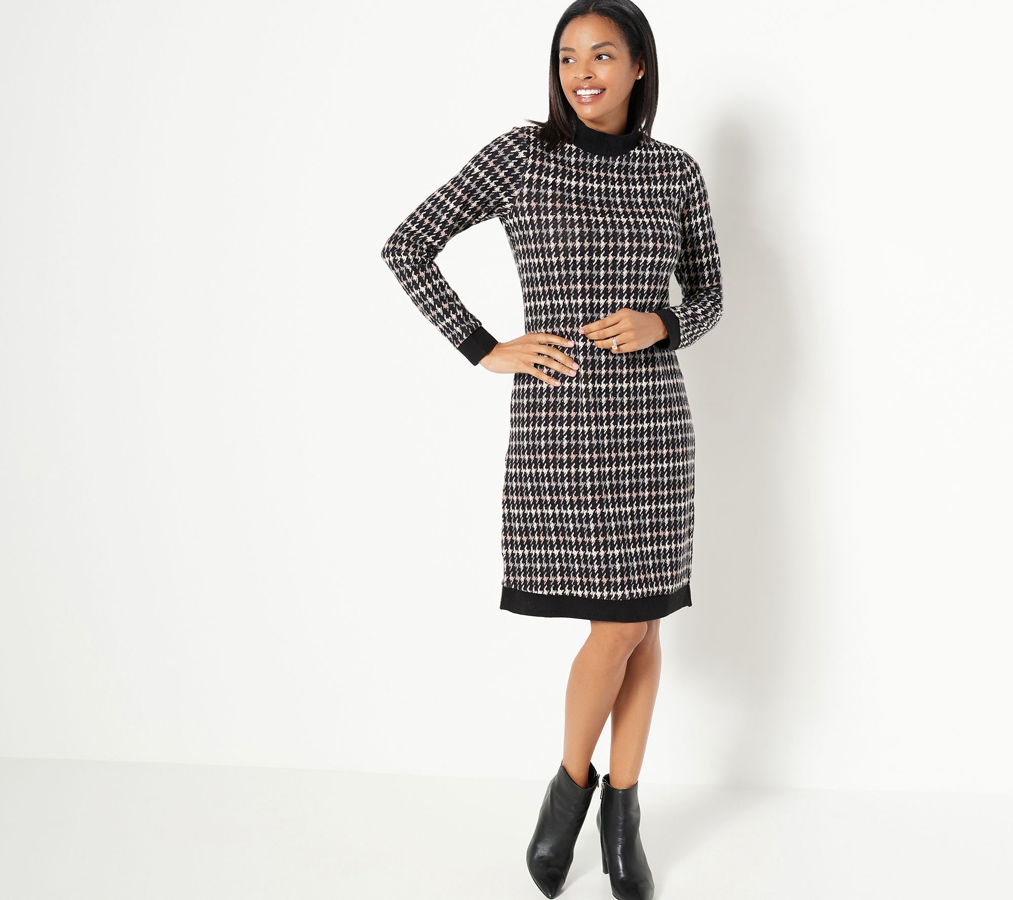 jacquard sweater dress