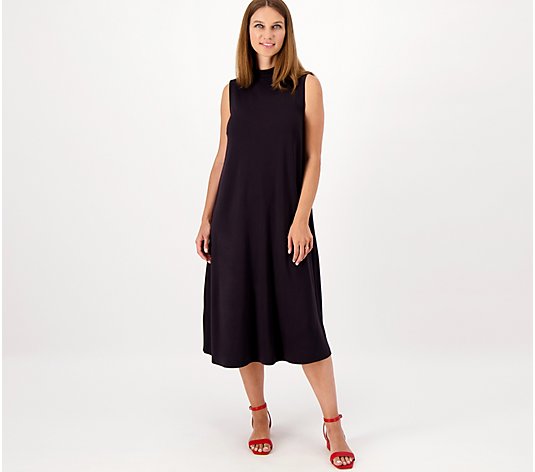 Girl With Curves Tall Ponte Mock Neck Midi Dress