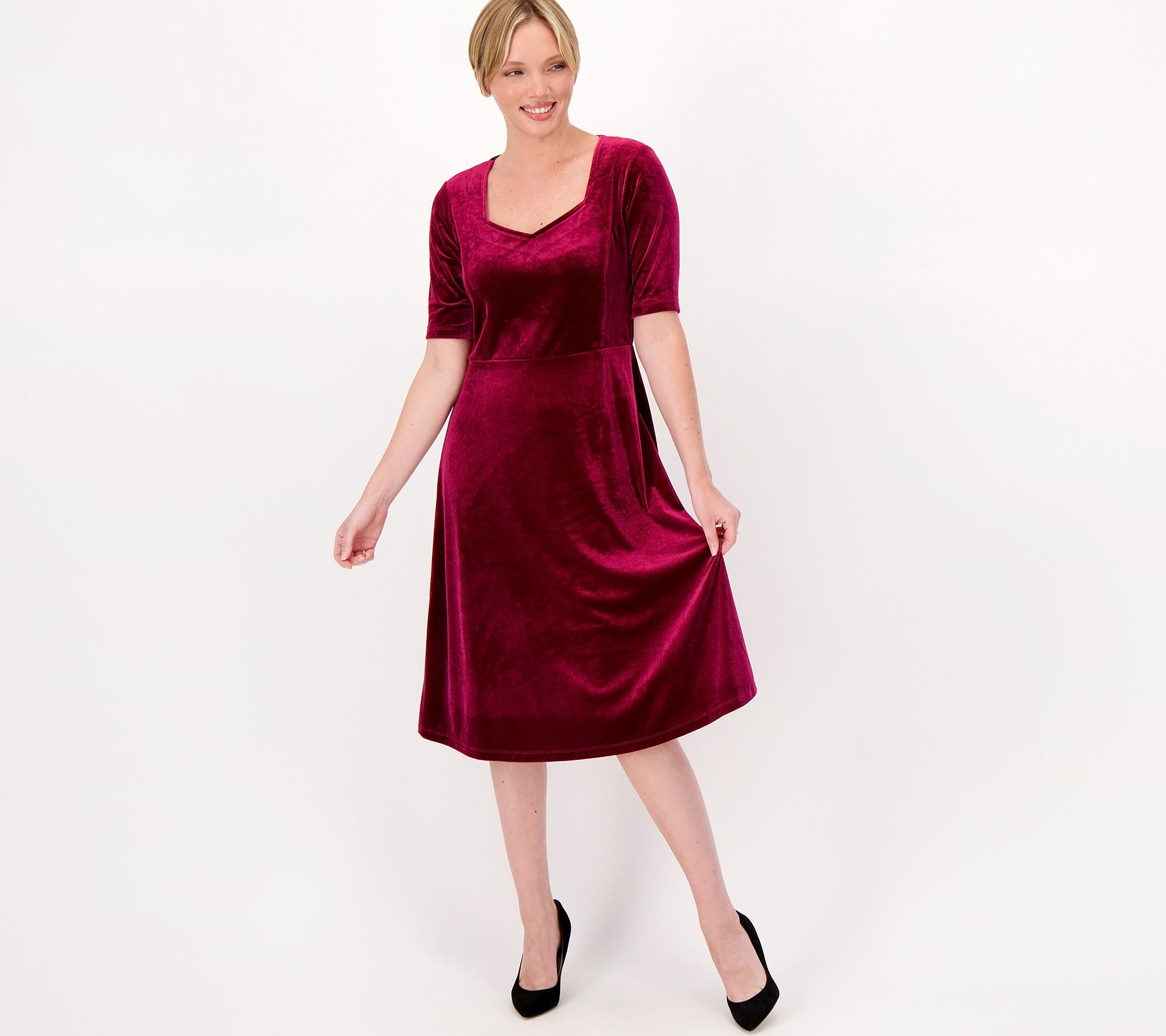 Isaac Mizrahi Live! Always Isaac Petite Velvet Dress