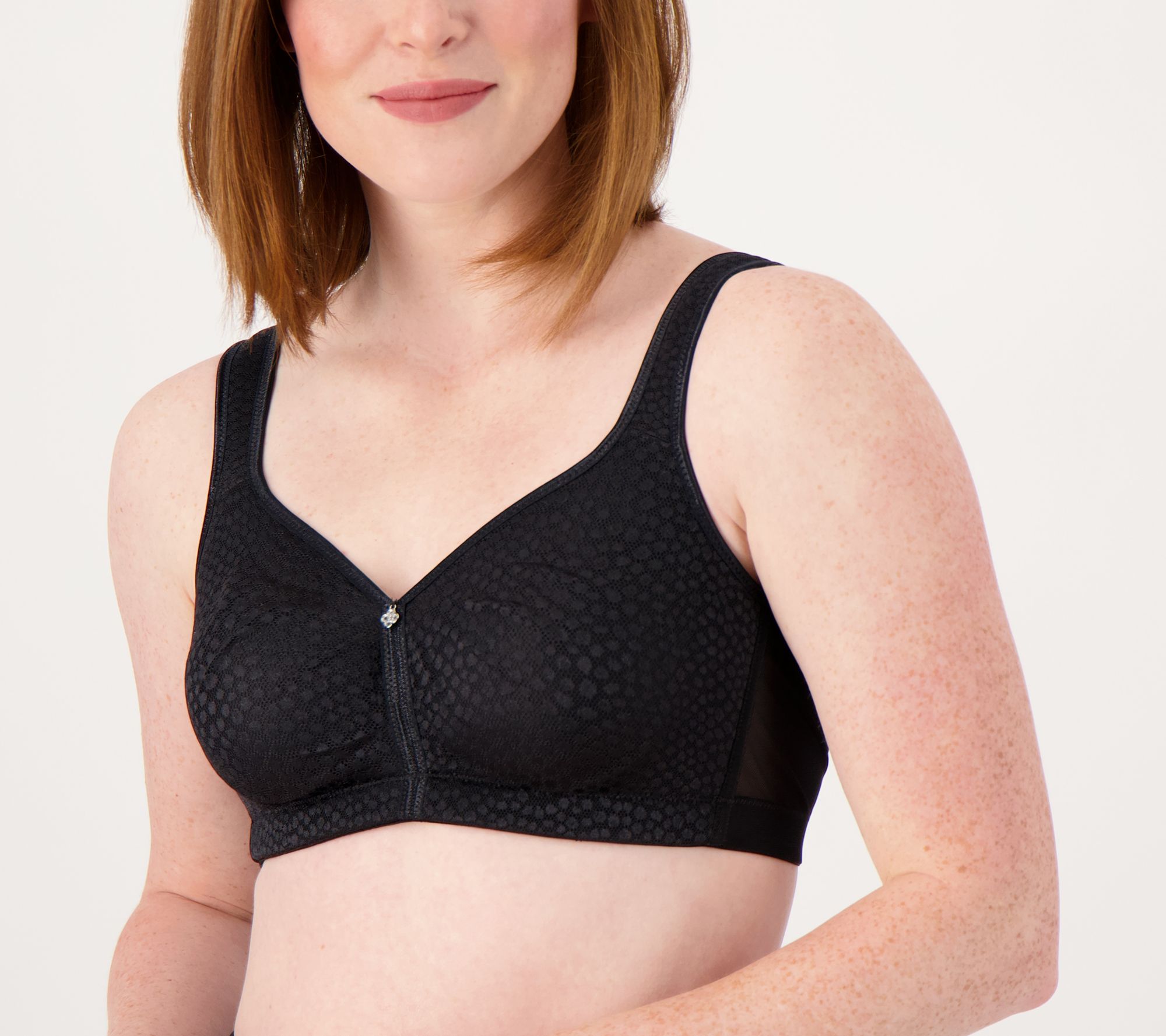 Bali Double Support Wireless Bra, Lace Bra with Stay-in-Place