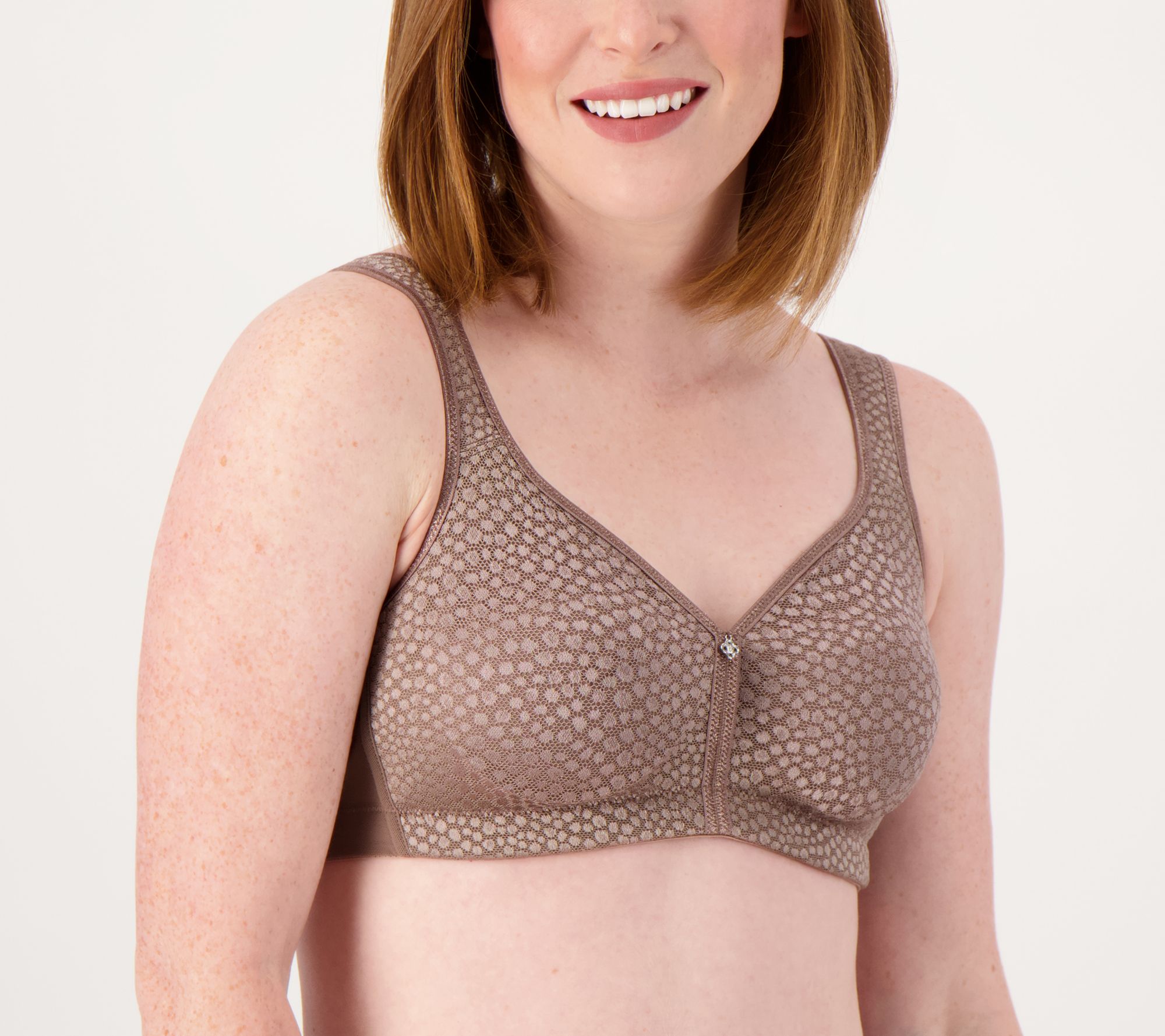 Breezies Shimmer Microfiber Front Close Wirefree Bra (Honey Beige, 42D)  A374934 at  Women's Clothing store