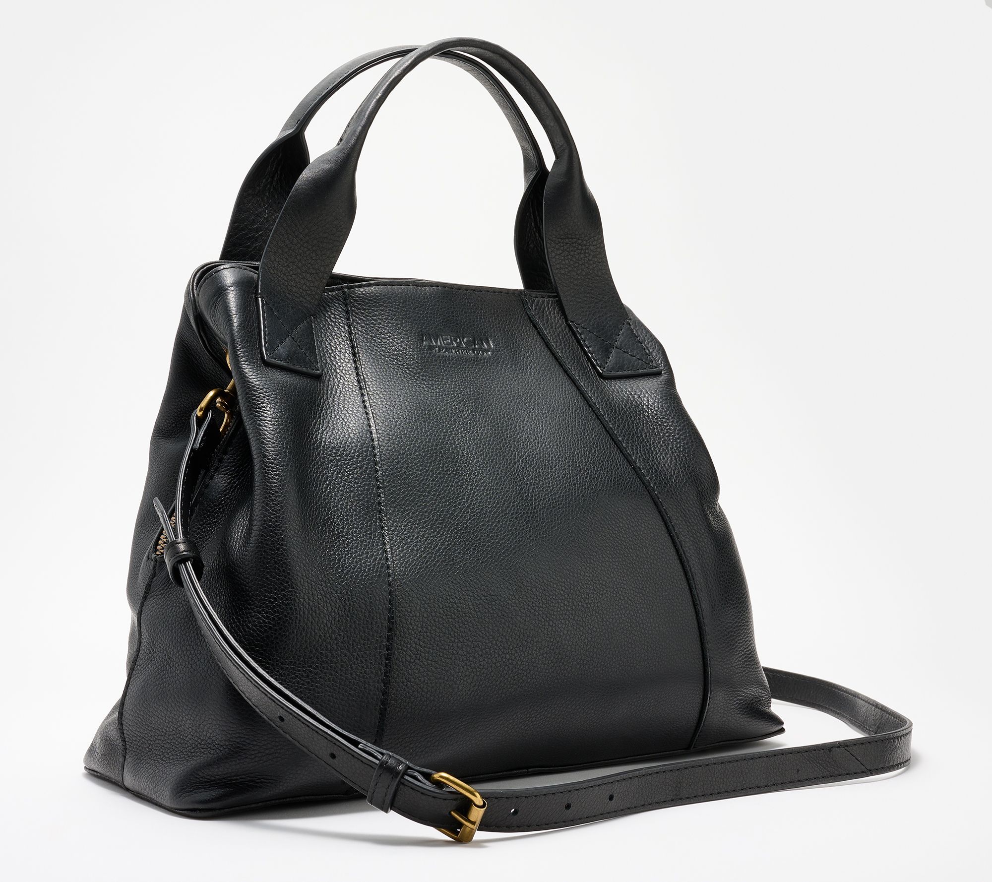 American Leather Co. Ada Triple Entry Leather Satchel