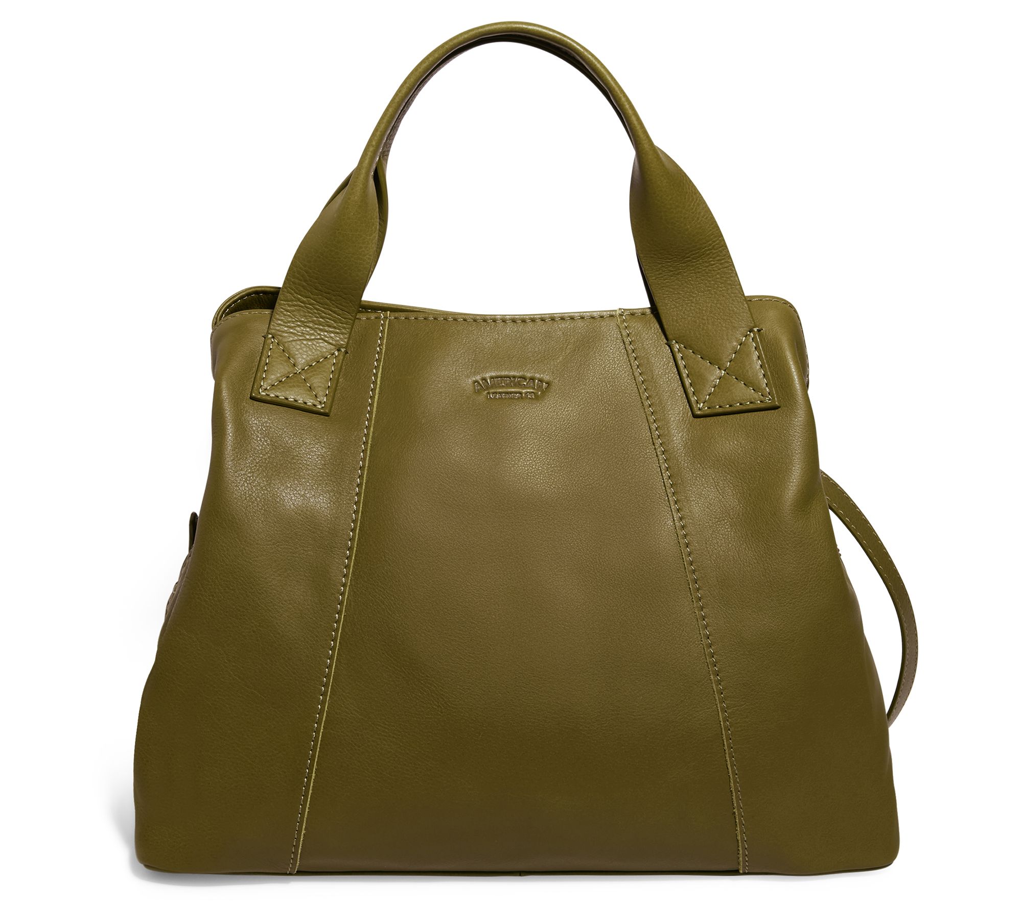 American Leather Co. Ada Triple Entry Leather Satchel