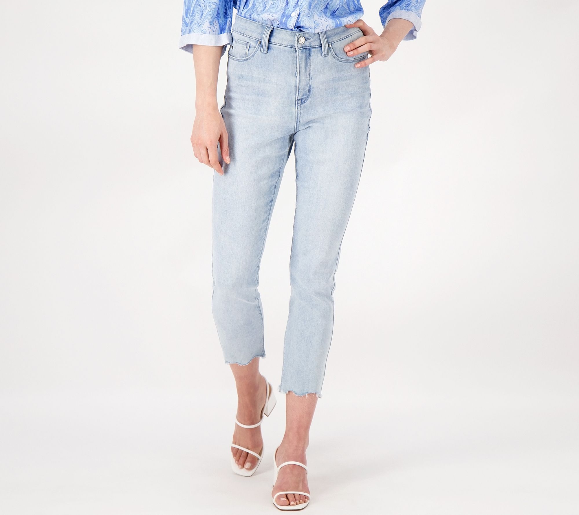 "As Is" Laurie Felt Regular Daisy Denim Crop Easy Skinny Jeans