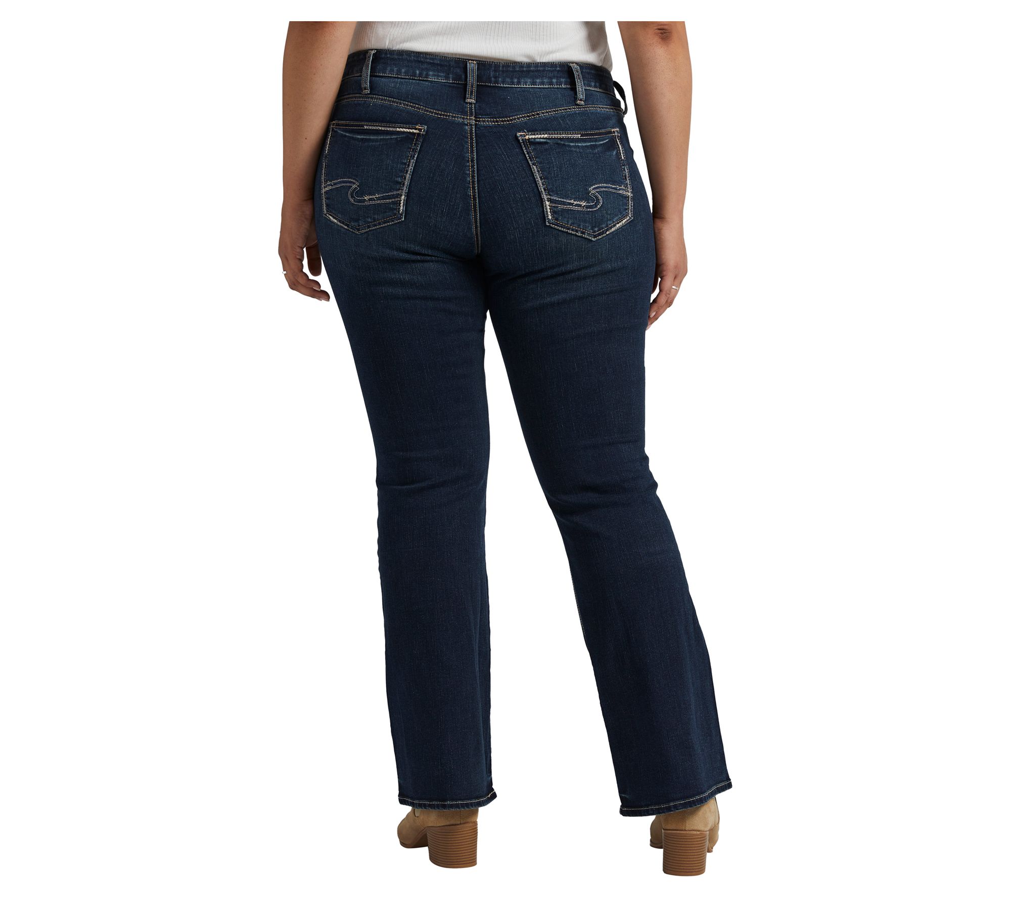 Silver Jeans Co. Plus Size Suki Mid Rise Bootcu t Jeans -EDB46 - QVC.com
