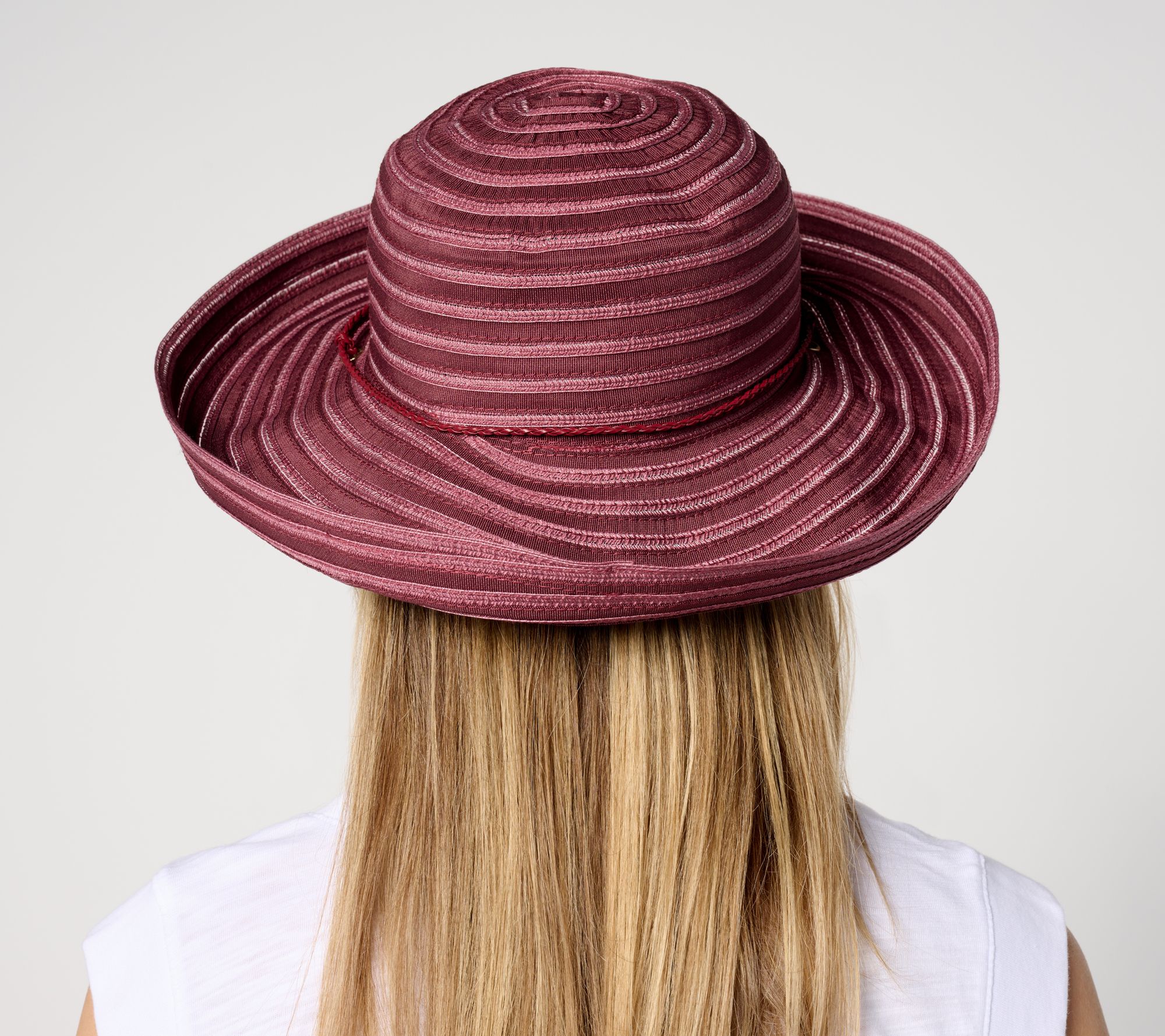 Londyn Fedora Wide Brimmed Hat (Plum/Red – Londyn Get The Look