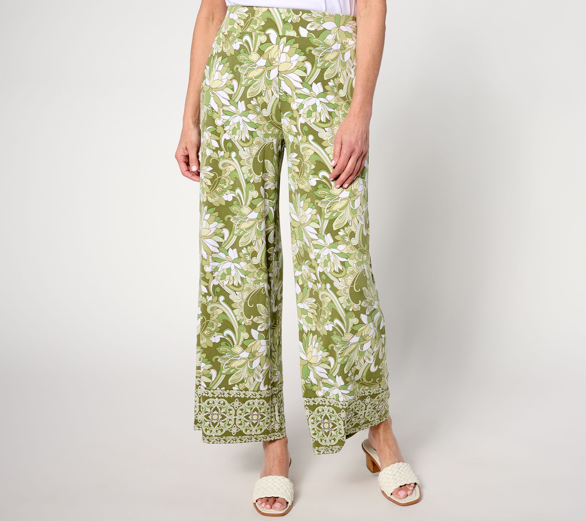 Joan Rivers Luxe Knit Printed Crop Pant - QVC.com
