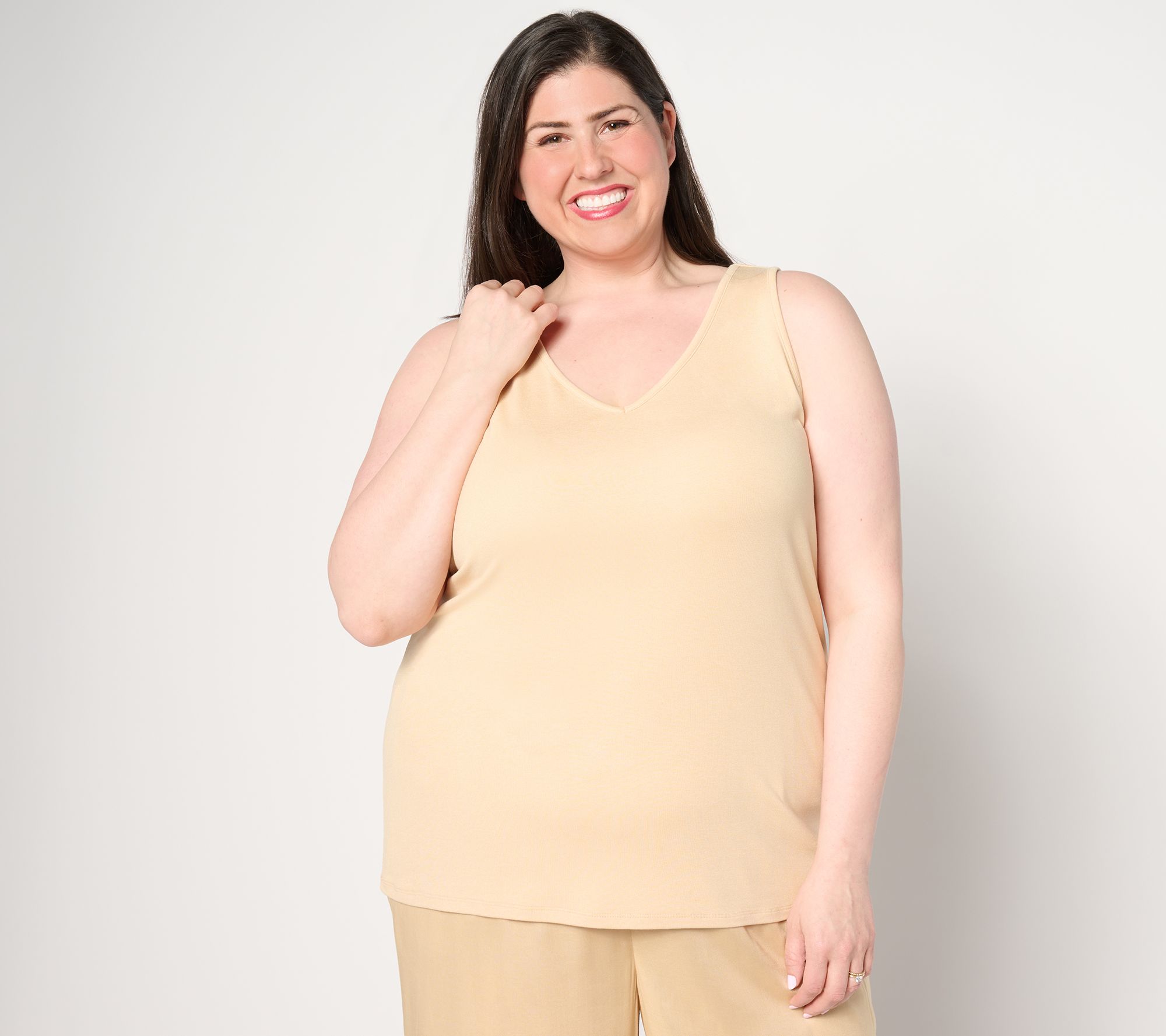 BEAUTIFUL by Lawrence Zarian The Mary Refined Knit V-Neck Tank Top