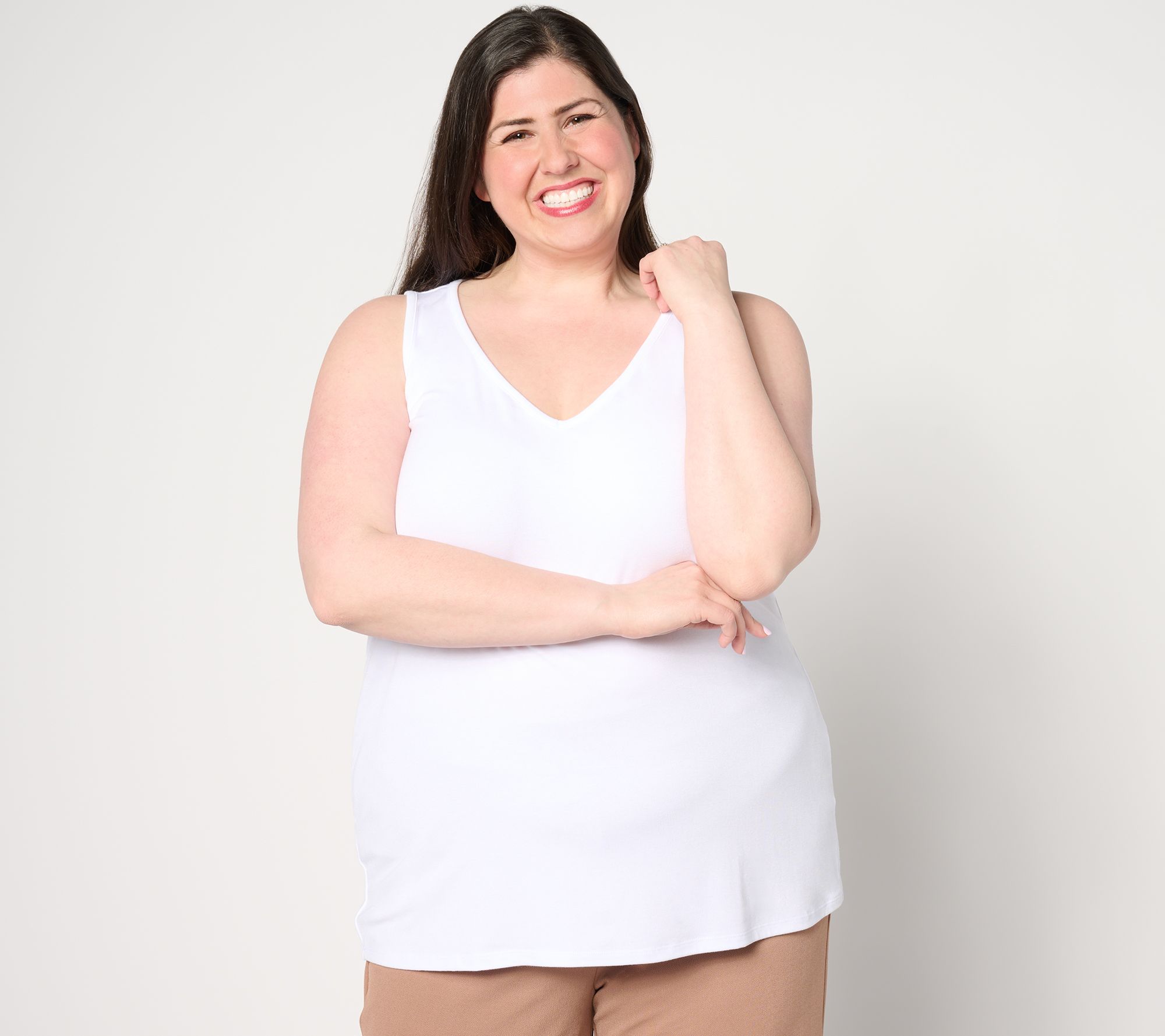 BEAUTIFUL by Lawrence Zarian The Mary Refined Knit V-Neck Tank Top