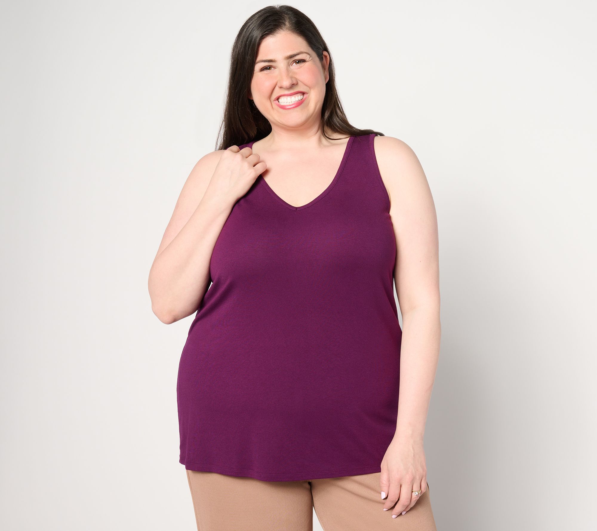 BEAUTIFUL by Lawrence Zarian The Mary Refined Knit V-Neck Tank Top