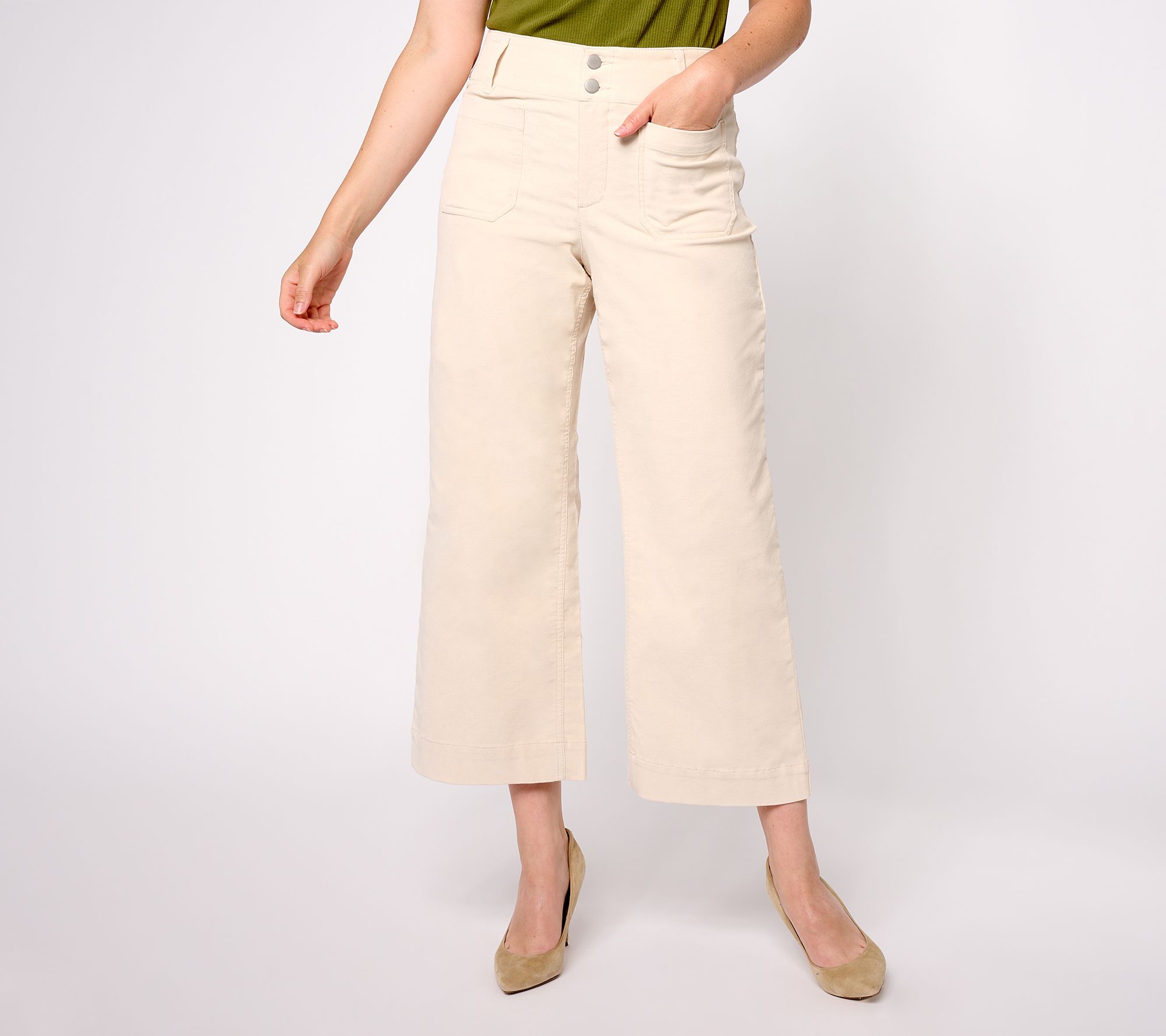 "As Is" Studio Park x Amy Stran Petite Wide Leg Corduroy Pant