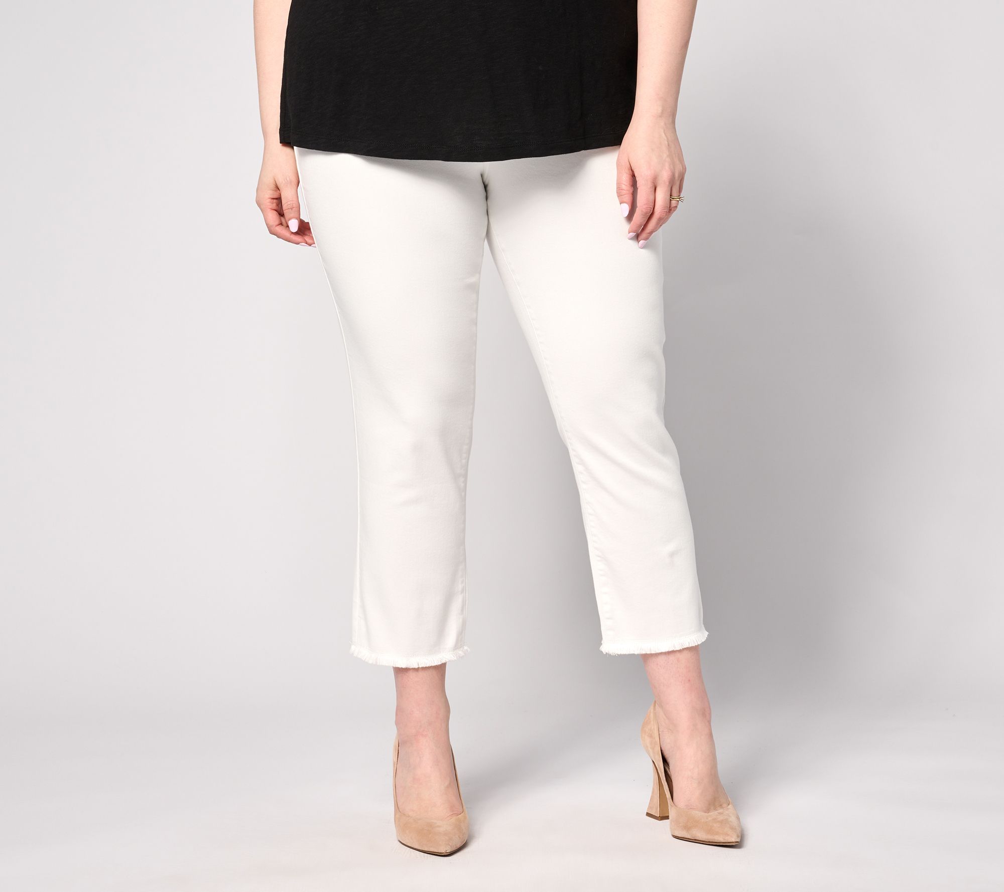 "As Is" Dennis Basso Regular Color Denim Slim Fit Crop Jeans