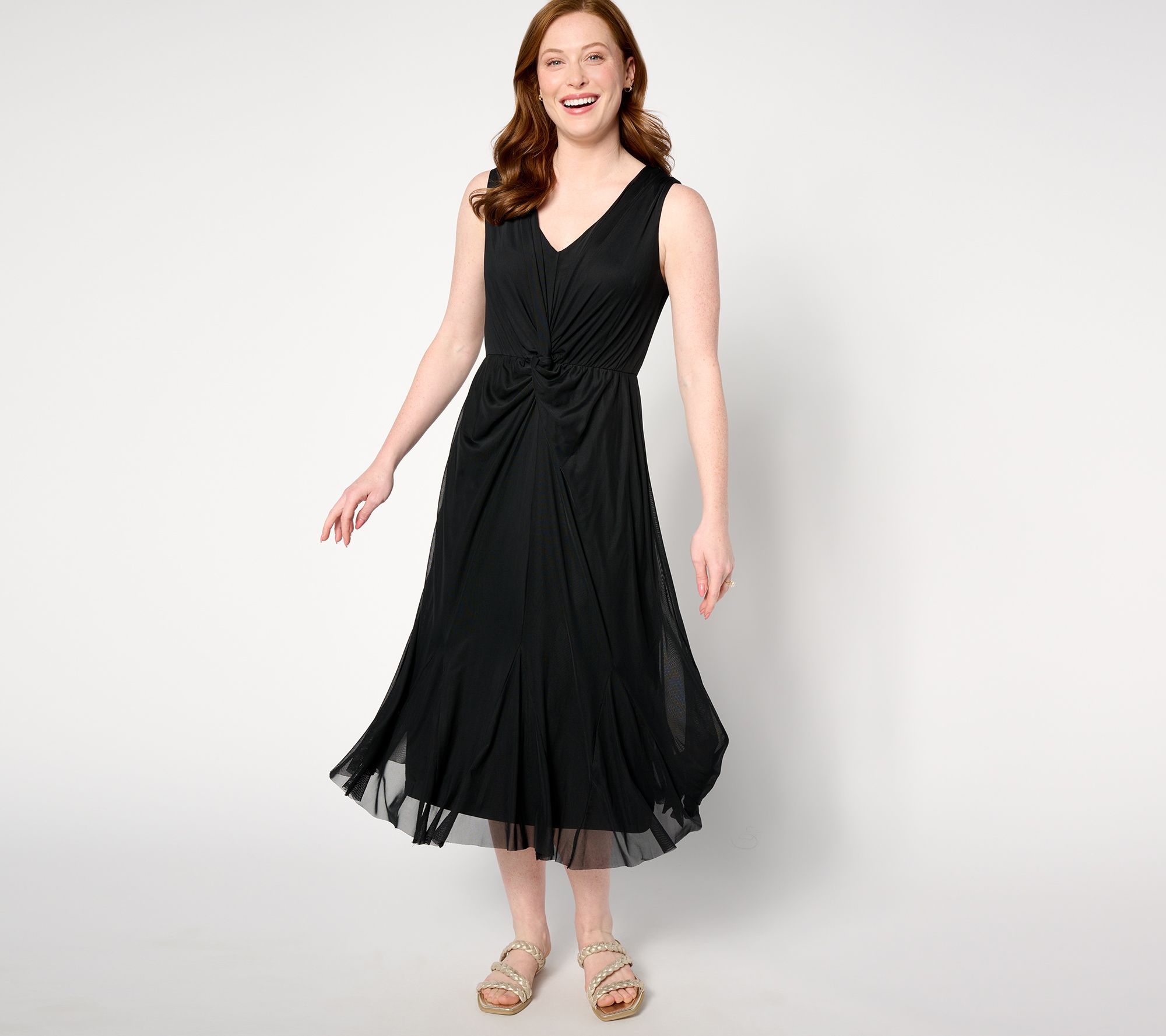"As Is" Isaac Mizrahi Live! Tall Always Isaac Twist Midi Dress