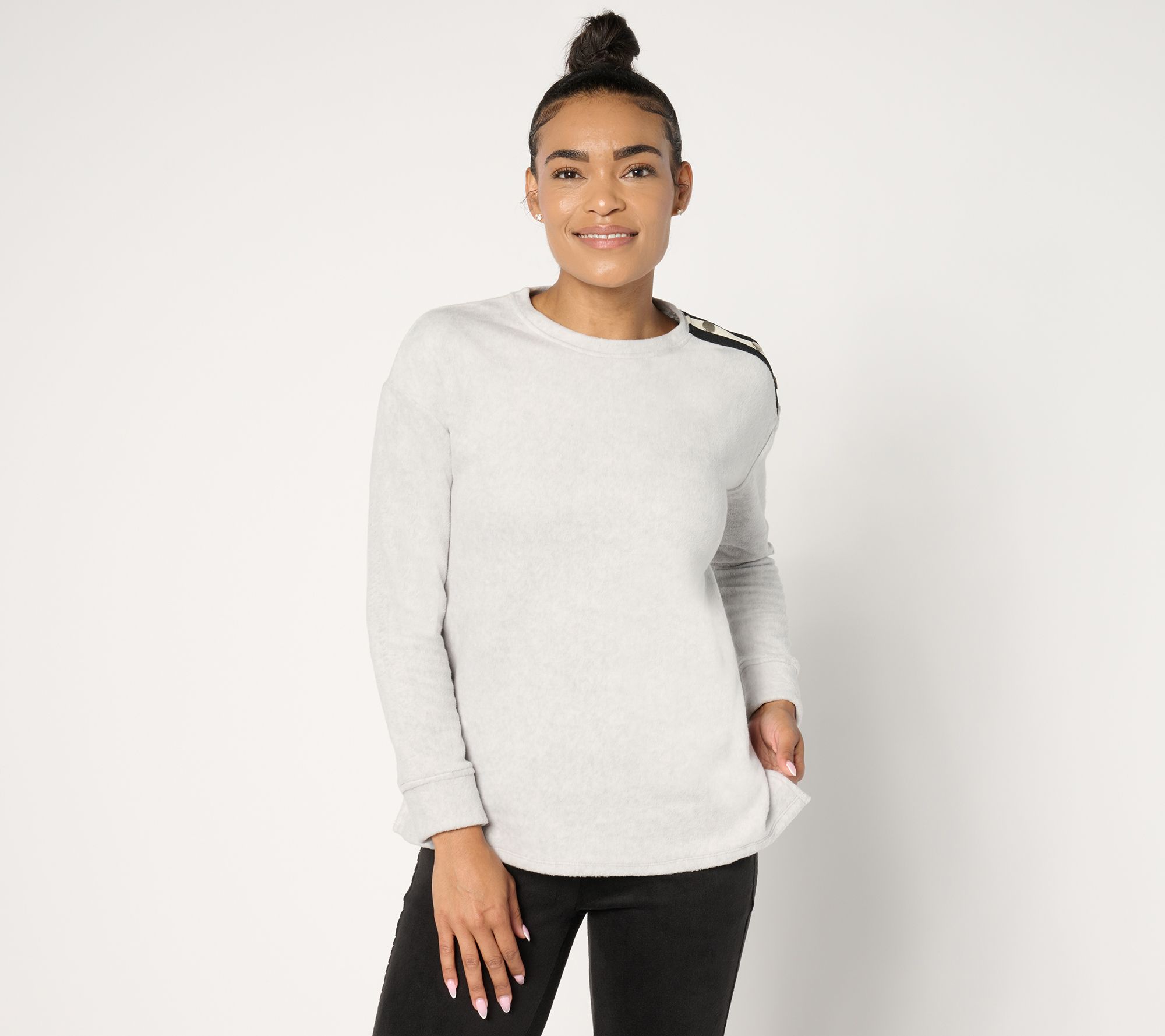 Cuddl Duds Fleecewear with Stretch Crewneck Pullover