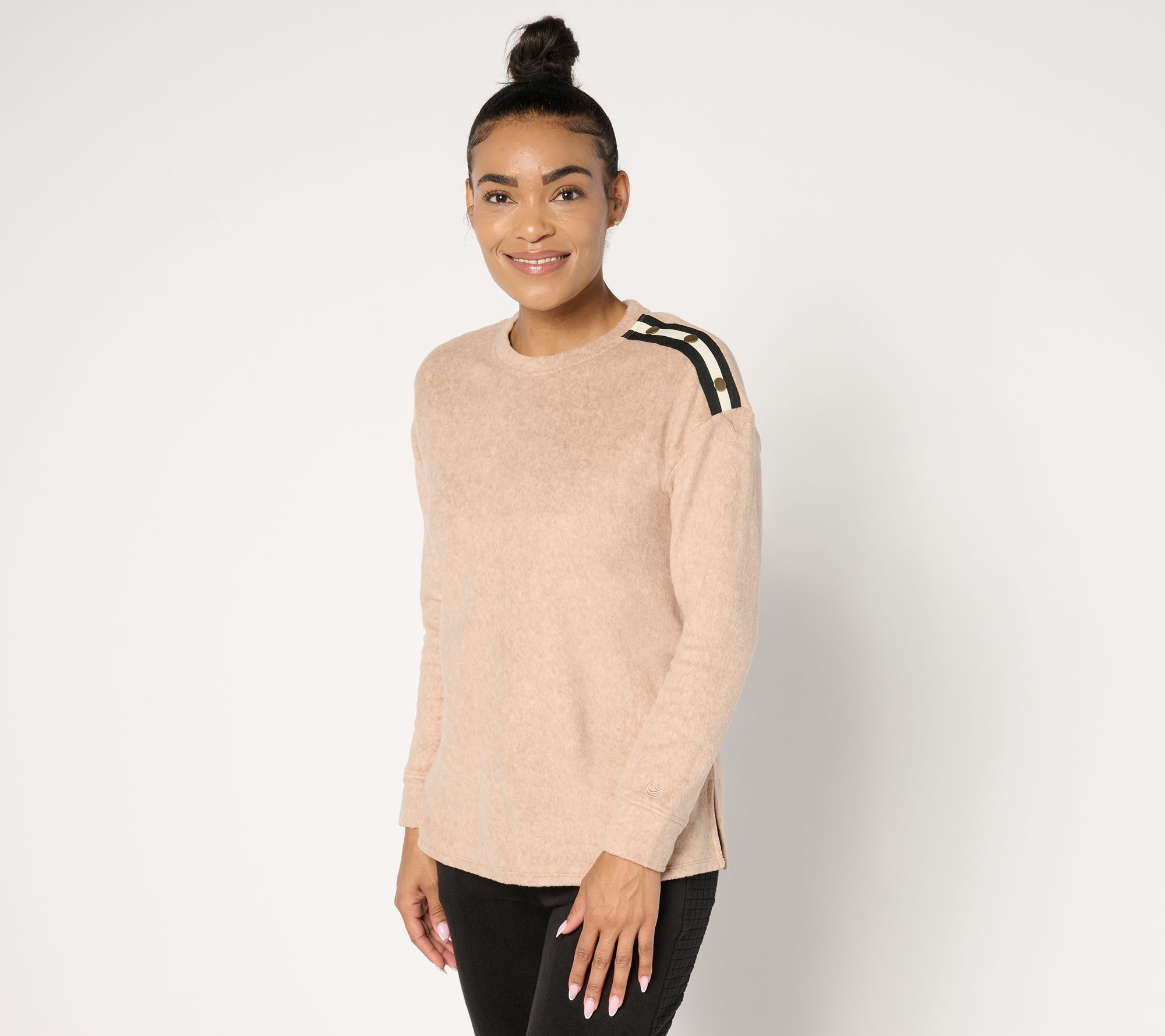 Cuddl Duds Fleecewear with Stretch Crewneck Pullover