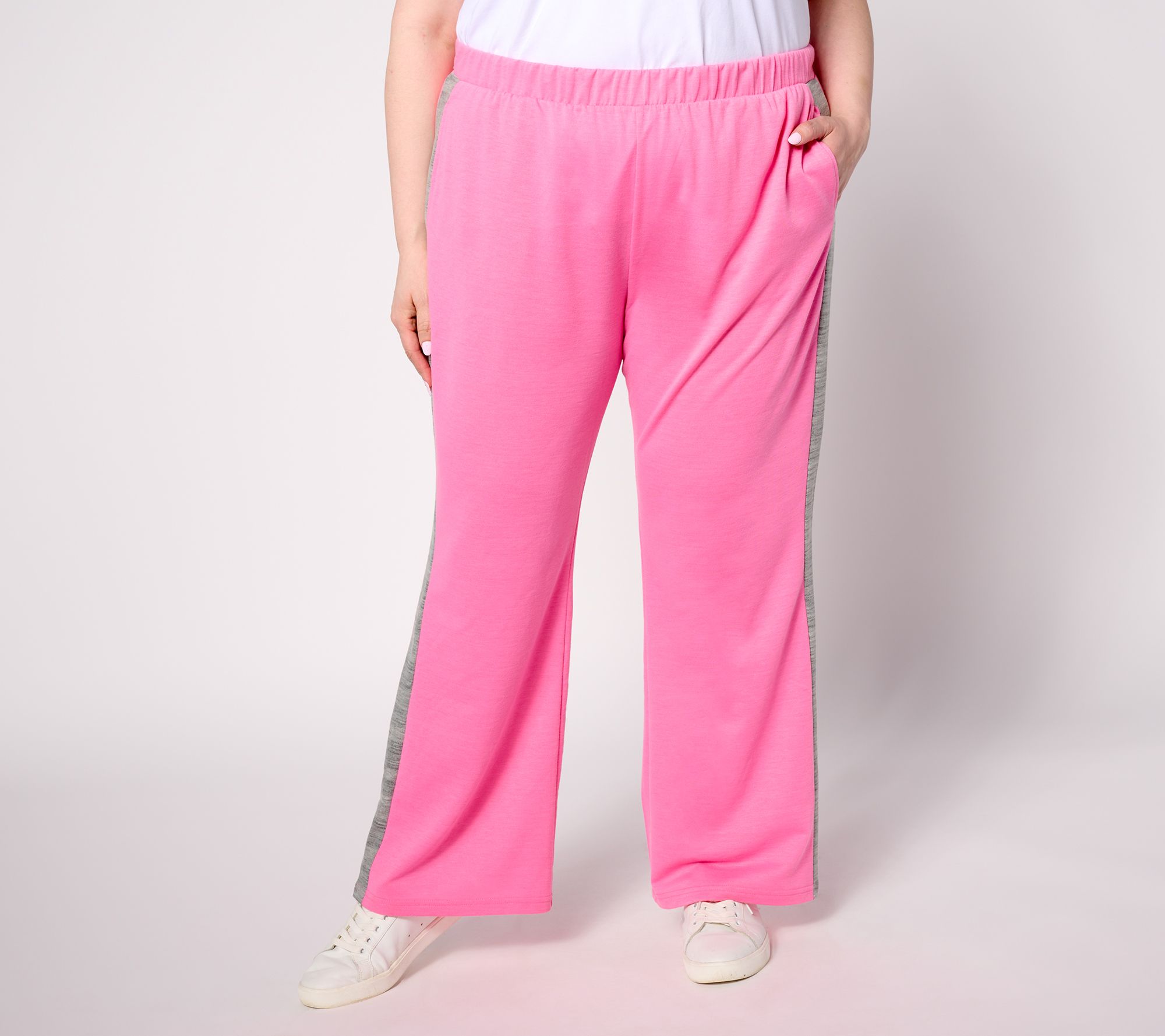 "As Is" MUK LUKS French Terry Sport Stripe Straight Leg Lounge Pant