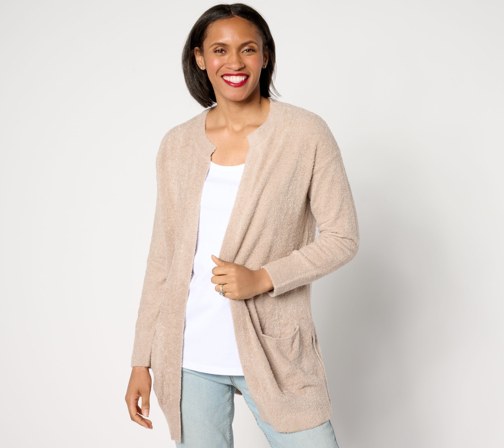 "As Is" Barefoot Dreams CozyChic Lite Side Zip Cardigan