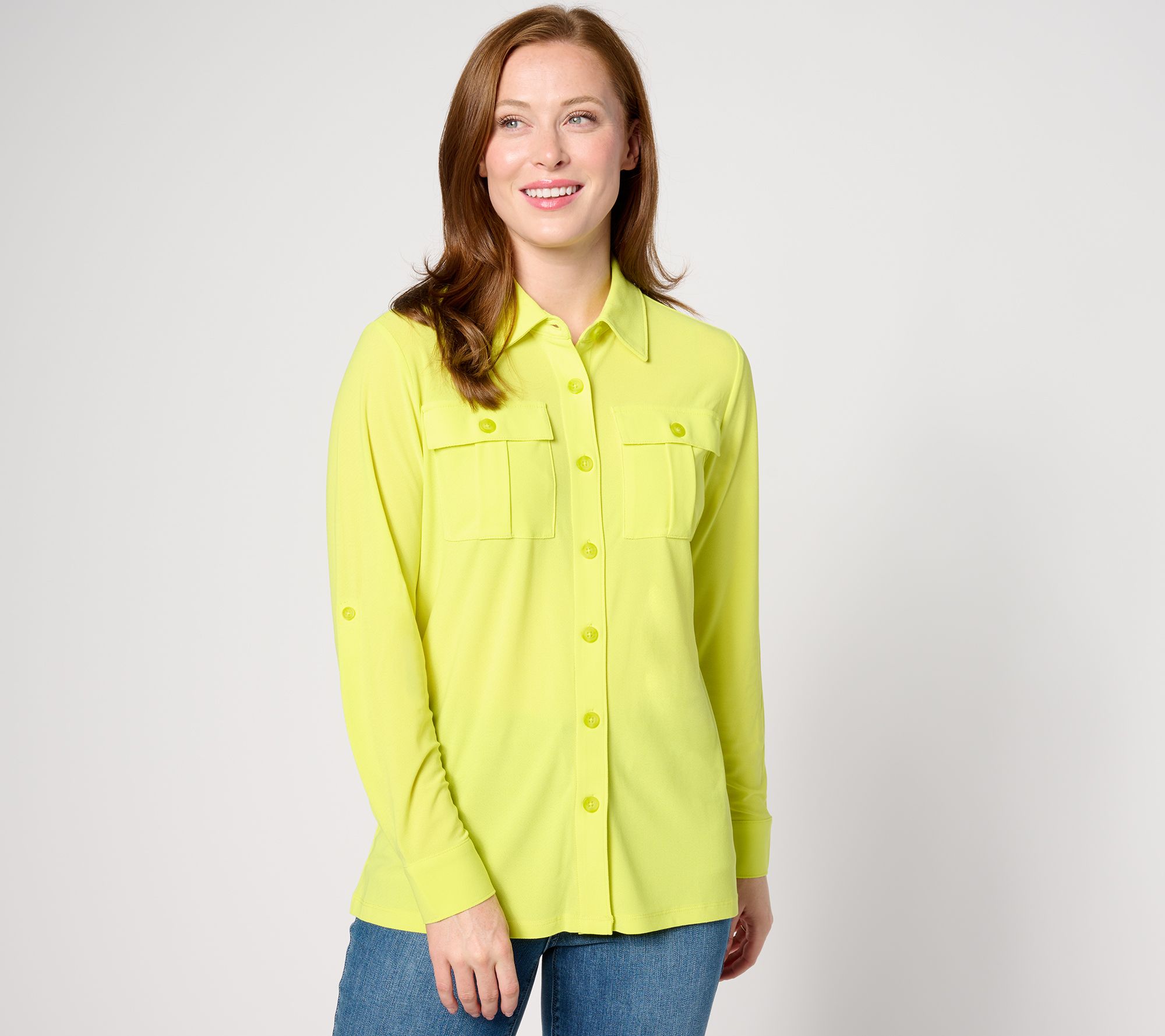 "As Is" Attitudes by Renee Knit Safari Button Down Shirt