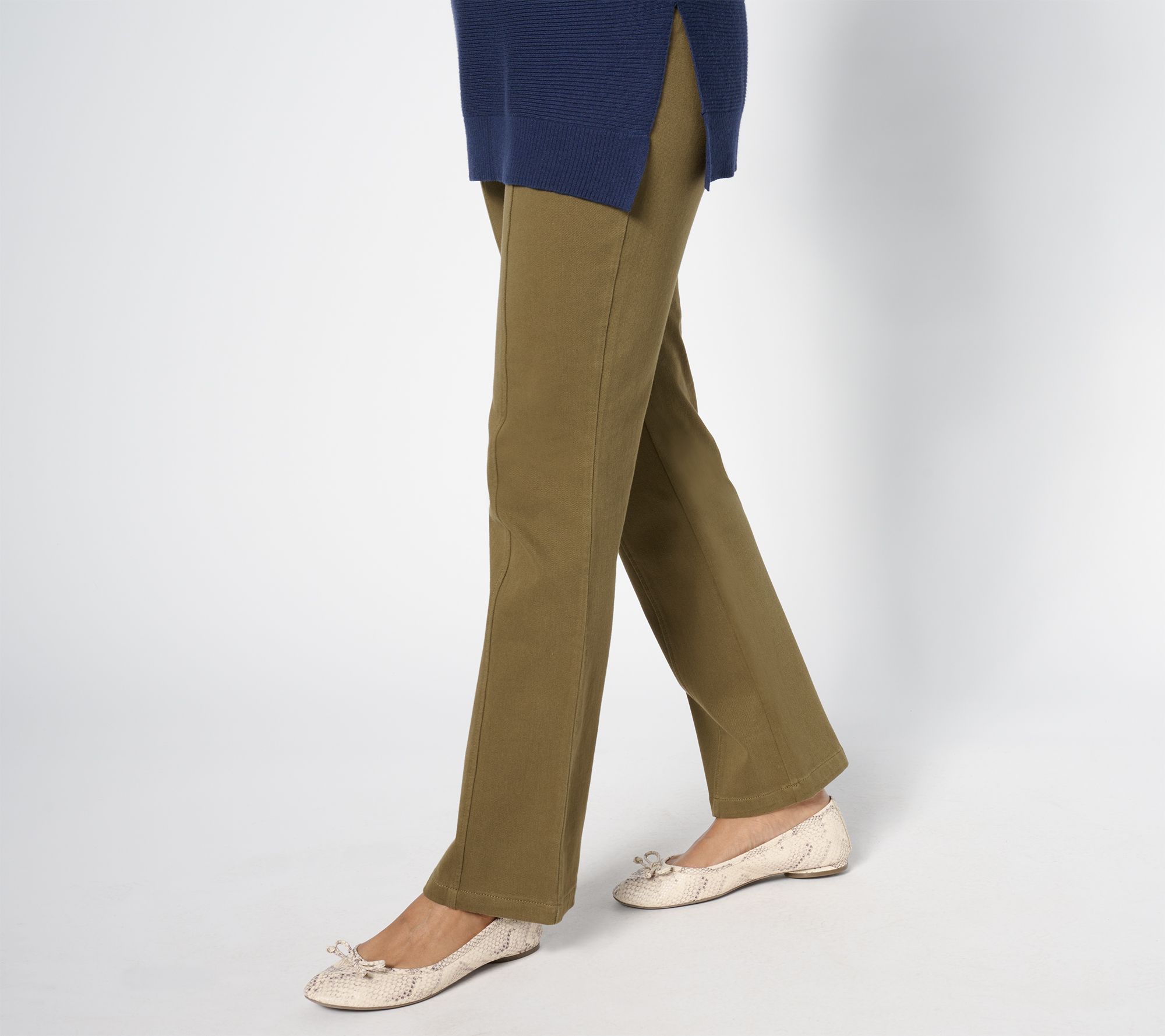 AnyBody Tall Stretch Knit Twill Kick Flare Pants with Pintuck