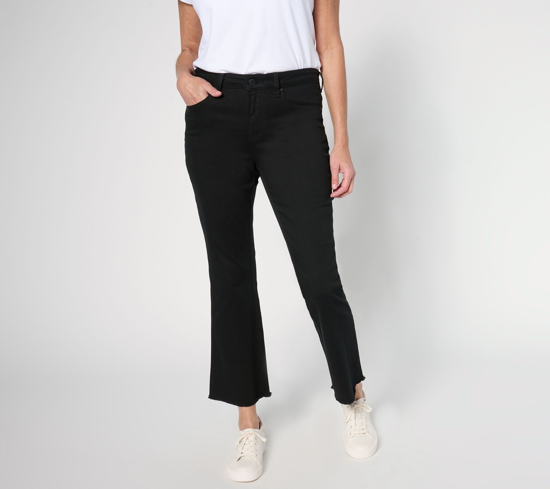 Belle by Kim Gravel Petite TripleLuxe Twill Ankle Flare Jean