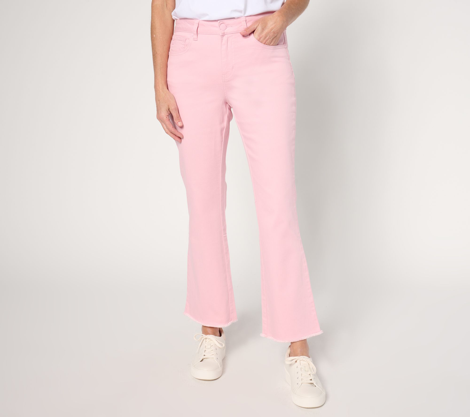Belle by Kim Gravel Petite TripleLuxe Twill Ankle Flare Jean