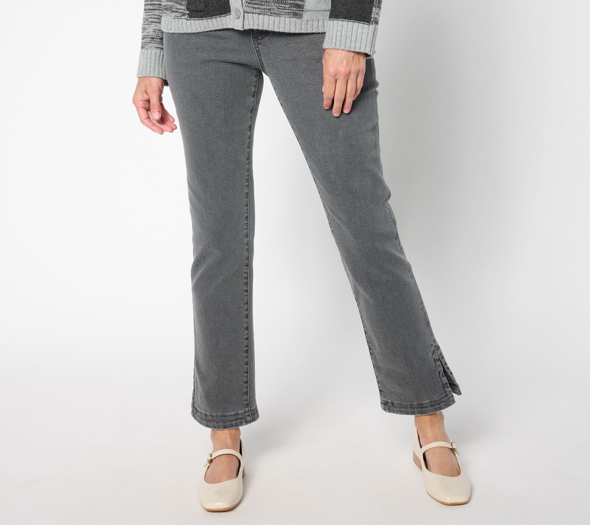 "As Is" LOGO by Lori Goldstein Regular Pull On Ankle Length Denim Pants