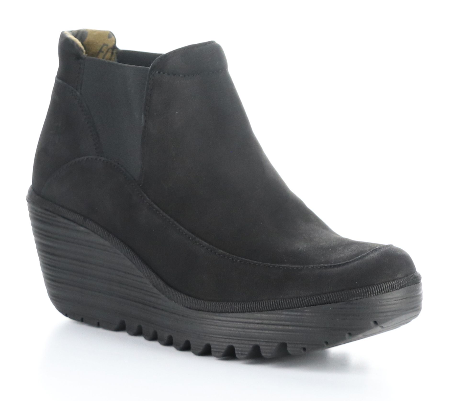 Fly London Suede Pull On Wedge Boot- Yofi