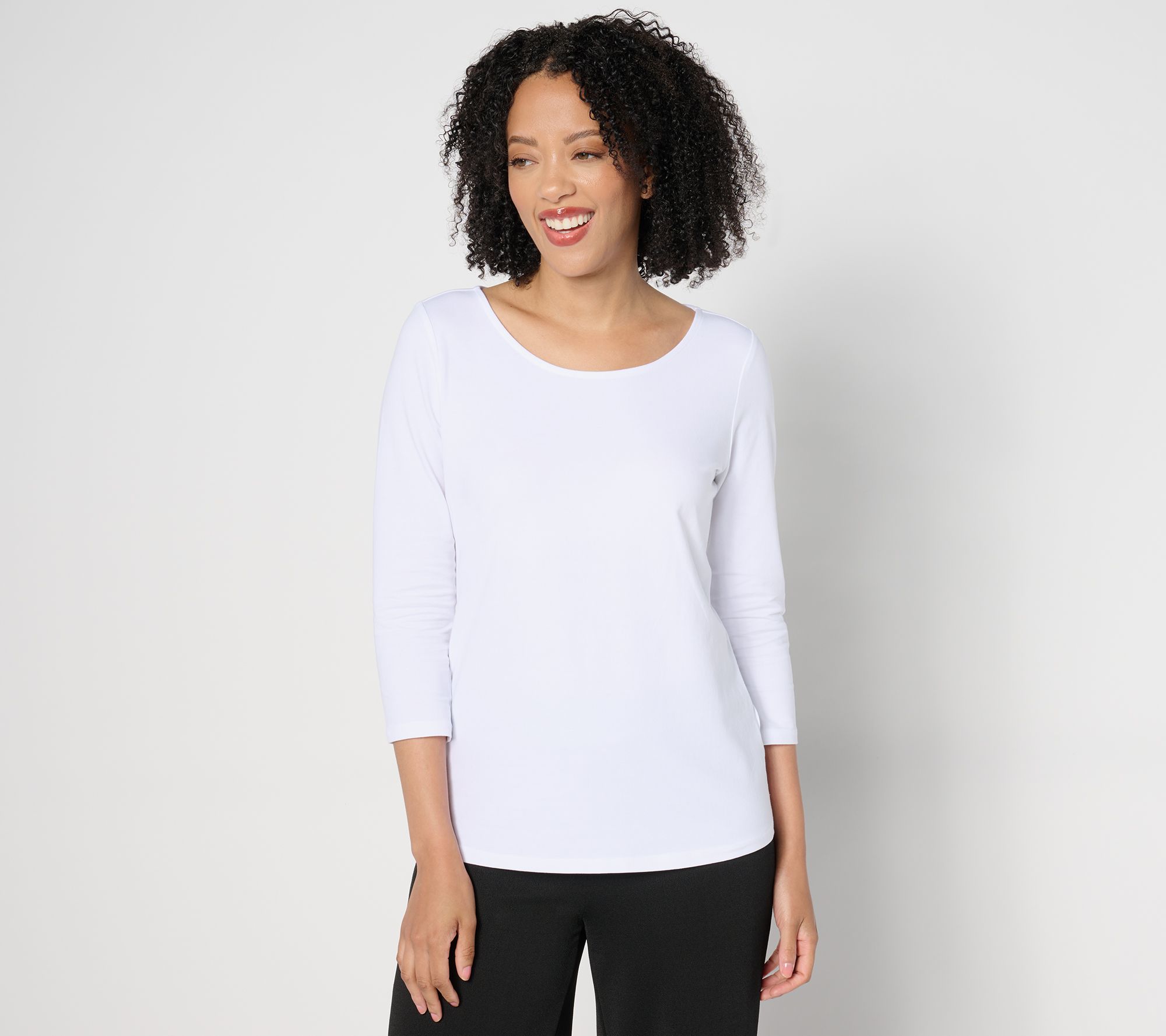 "As Is" Attitudes by Renee Washed Cotton Ballet Neck Top