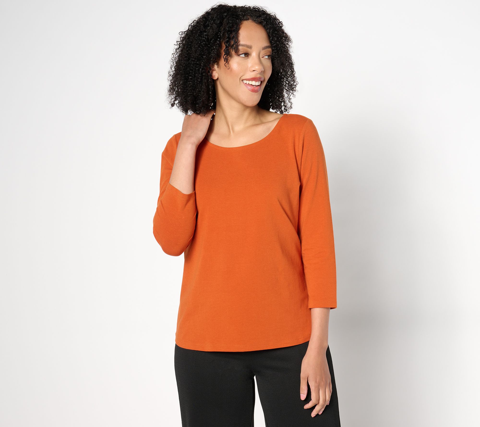 "As Is" Attitudes by Renee Washed Cotton Ballet Neck Top