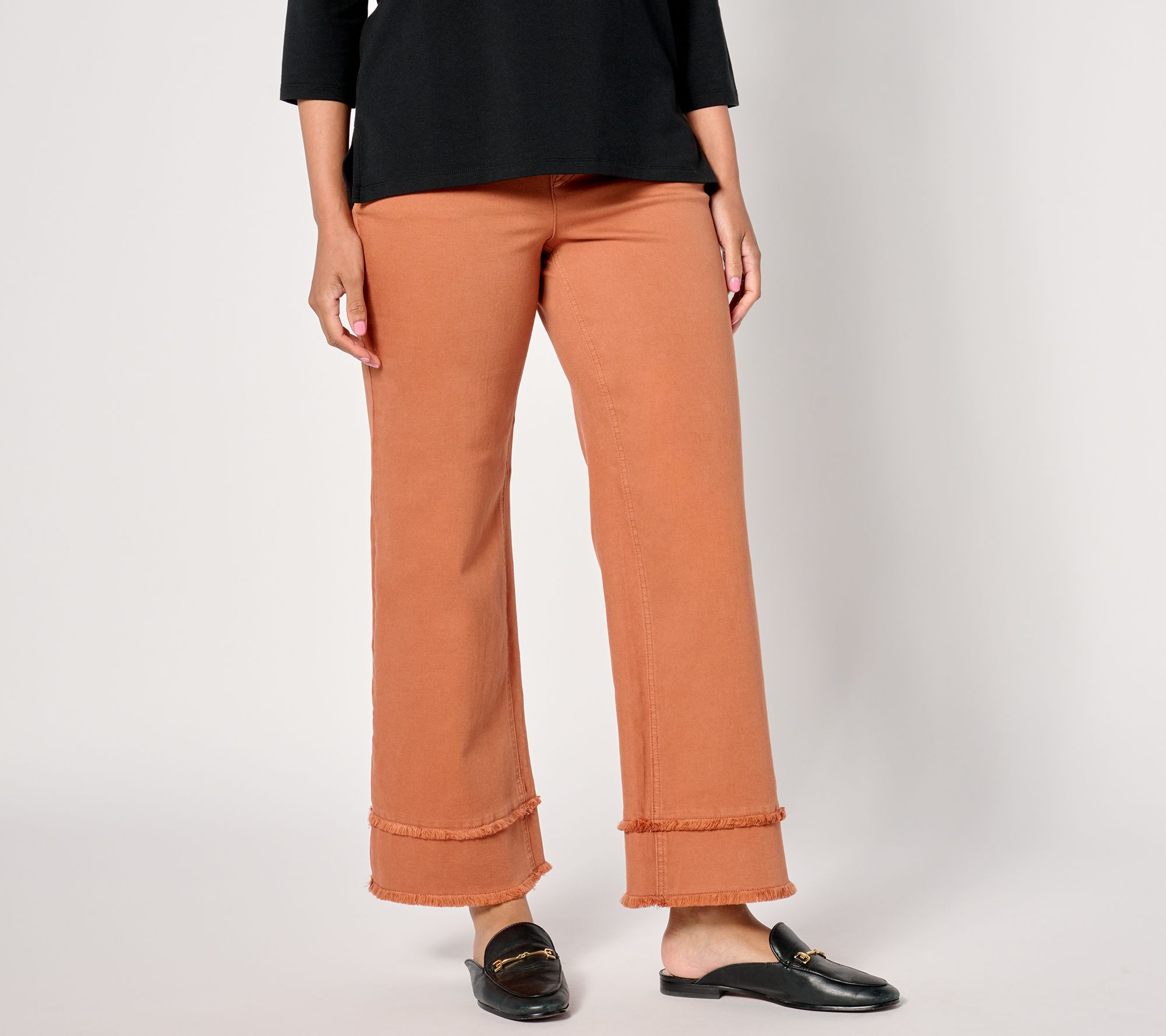 "As Is" Isaac Mizrahi Live! Petite True Denim Pull On Wide Leg Jeans