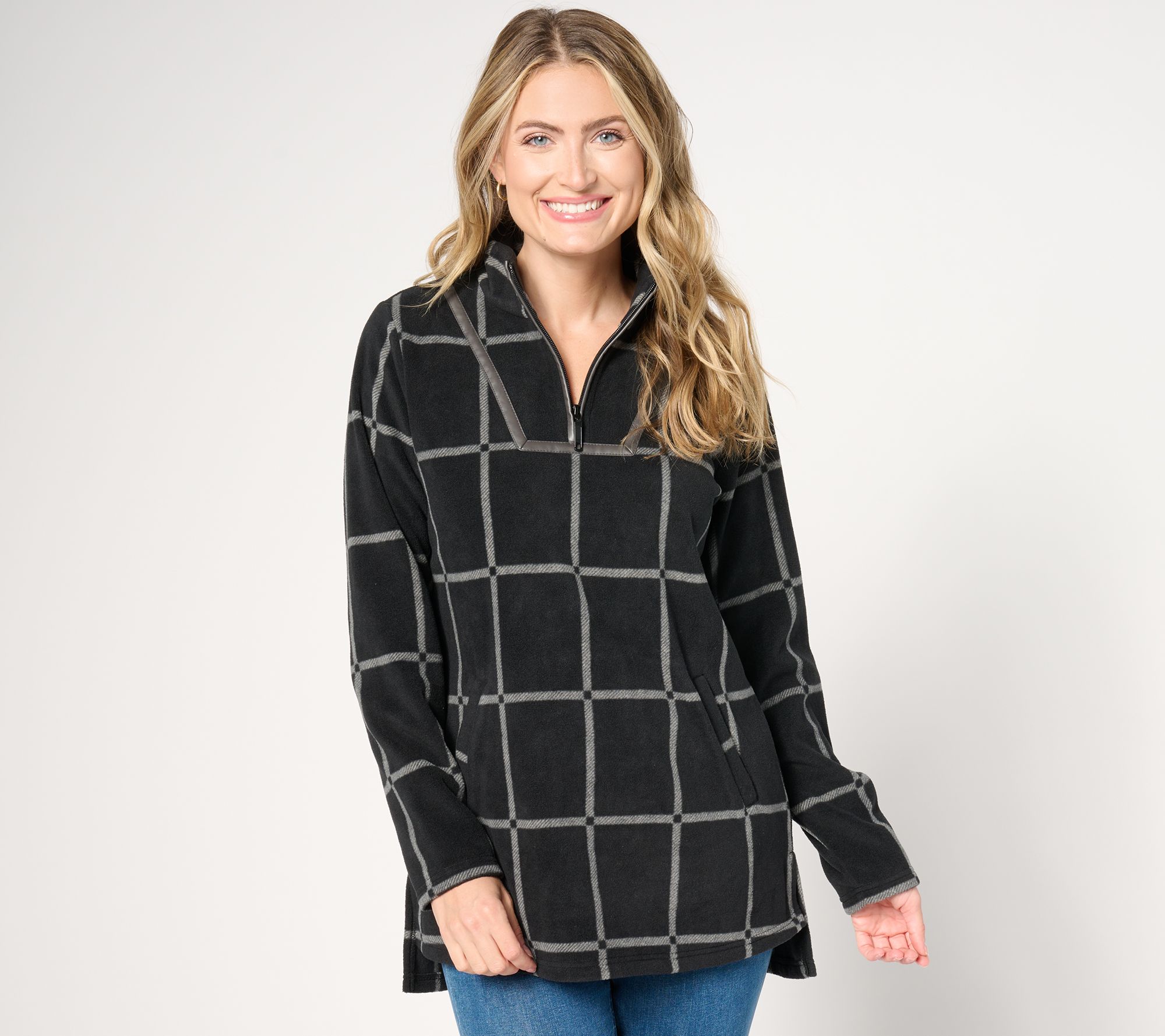 "As Is" Susan Graver Printed Fleece Pullover Tunic