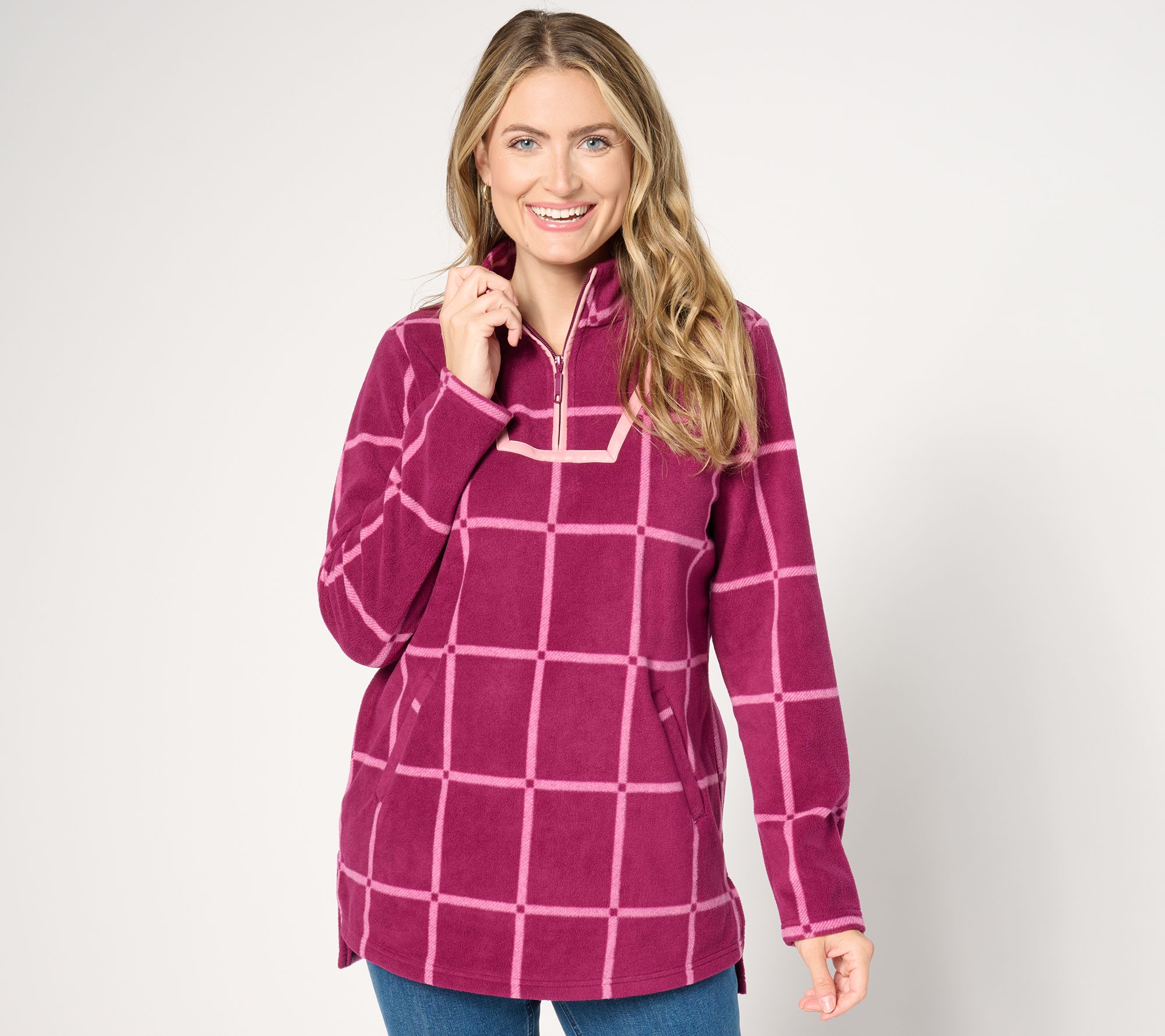 "As Is" Susan Graver Printed Fleece Pullover Tunic