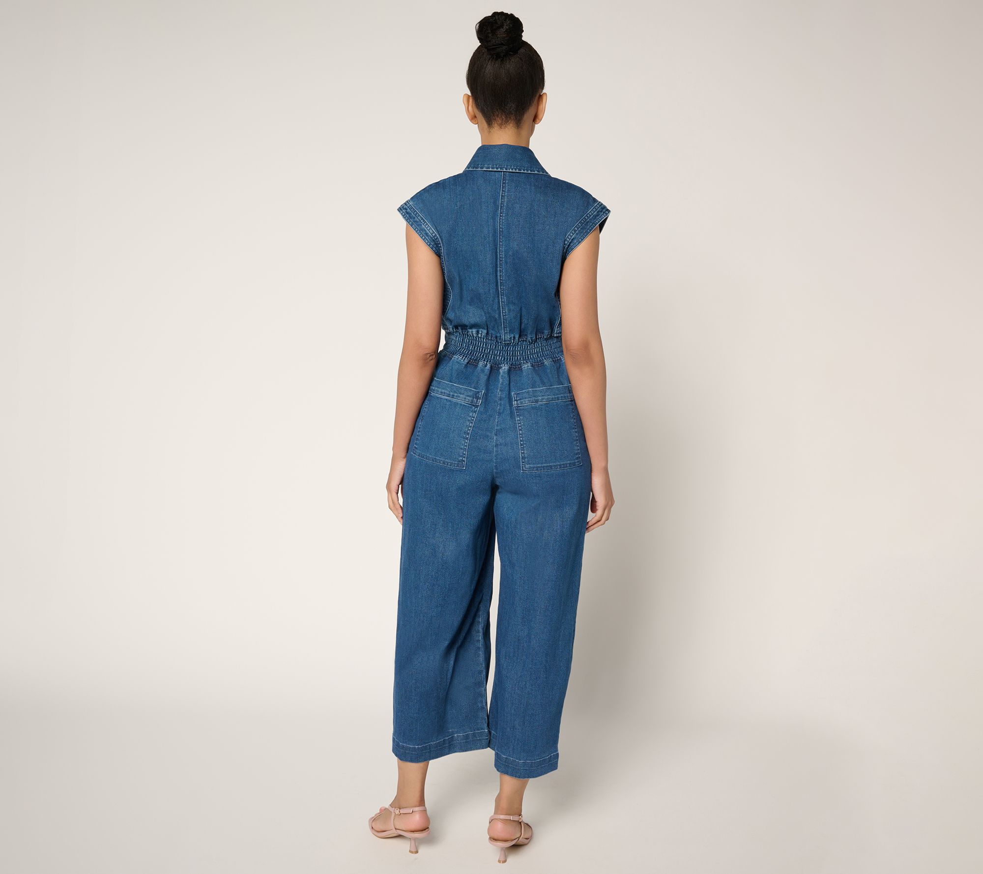 Me by Jennie Garth Moxie Ankle Length DenimJumpsuit | QVC