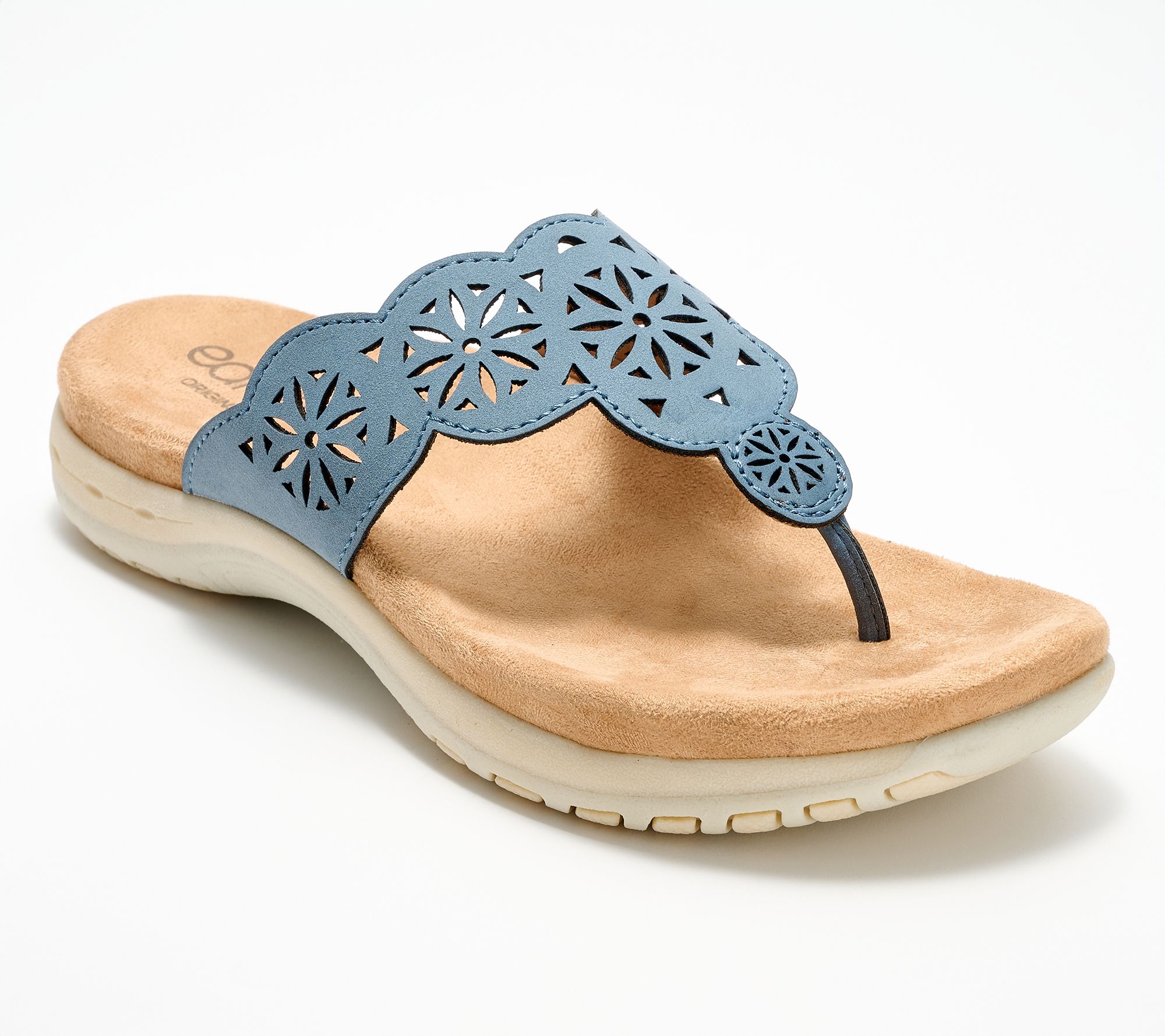 Earth Perforated Thong Sandals - Sadie