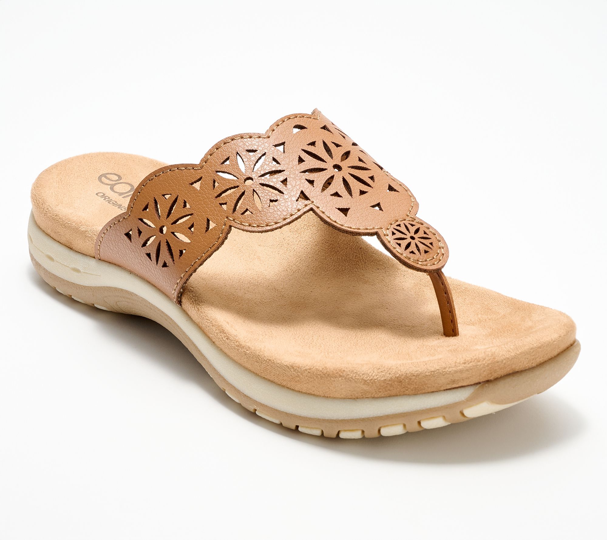 Earth Perforated Thong Sandals - Sadie