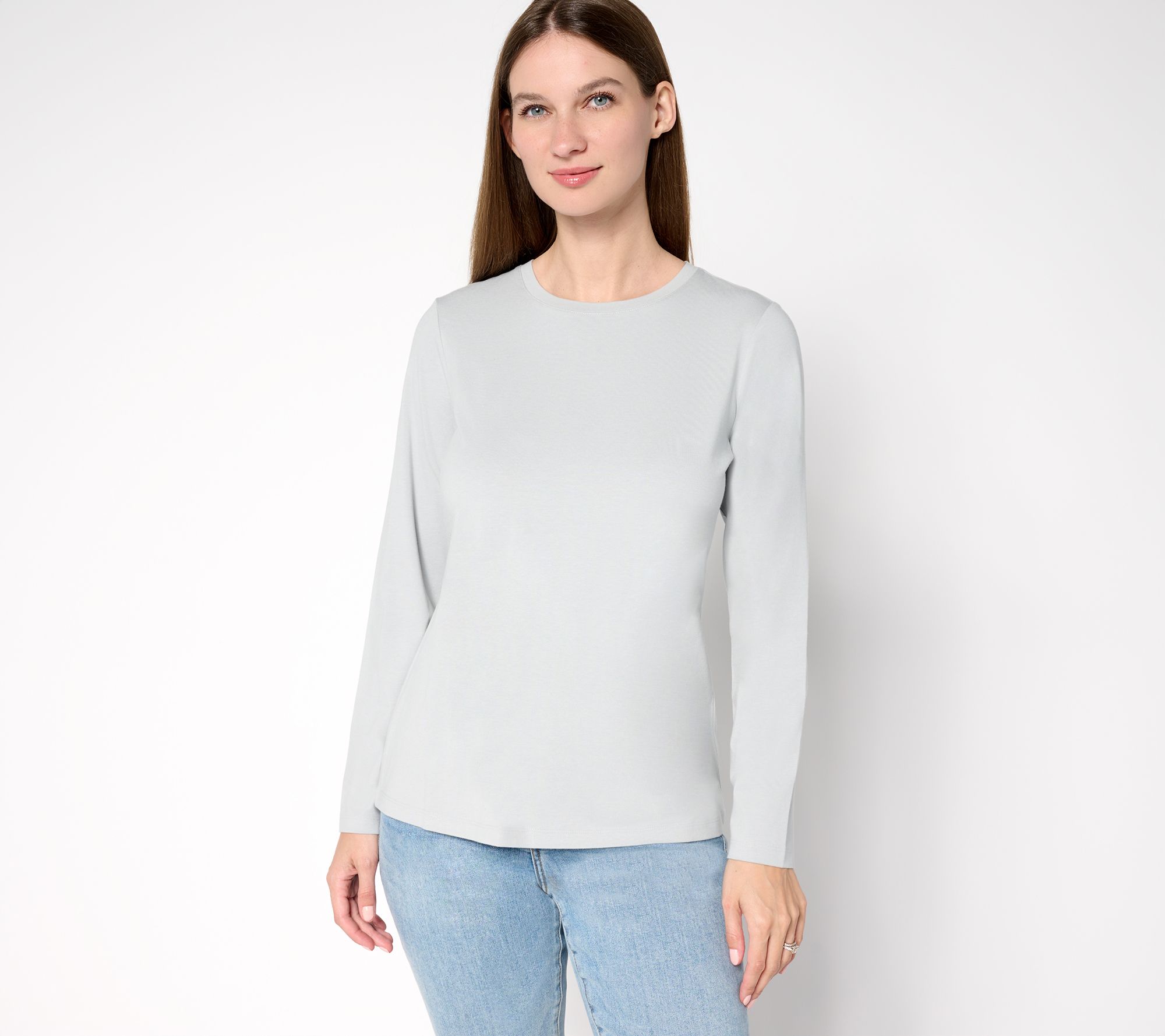 Denim & Co. Essentials Cool to the Touch Cotton Modal Long Sleeve Top