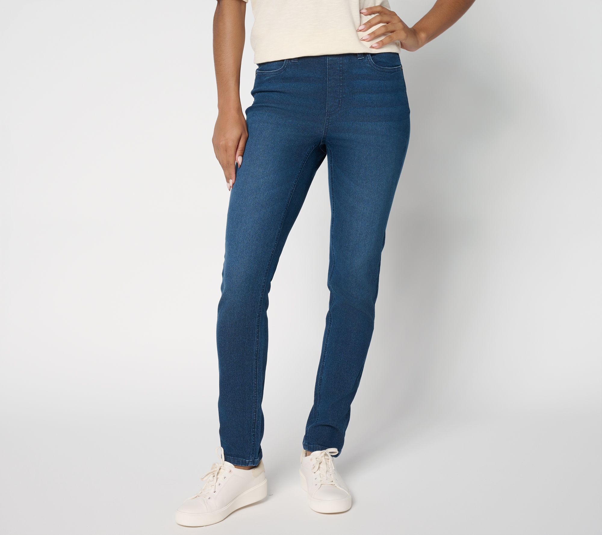 Denim & Co. Regular Indigo Classic Stretch Slim Straight Jean