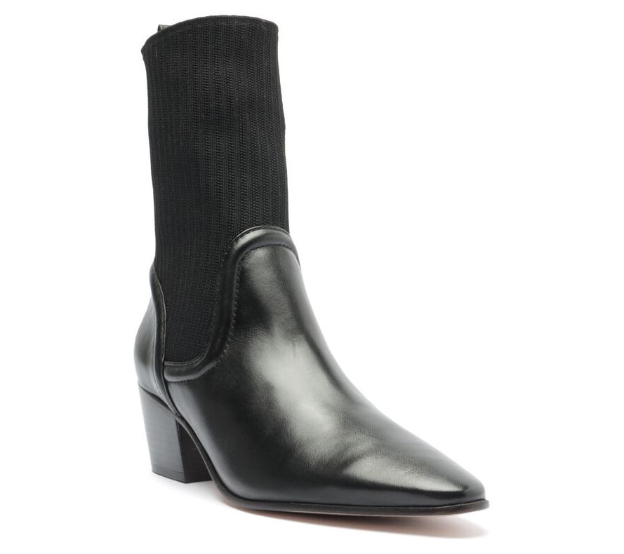 "As Is" Schutz Leather Sweater Knit Mid Boots- Camille Knit