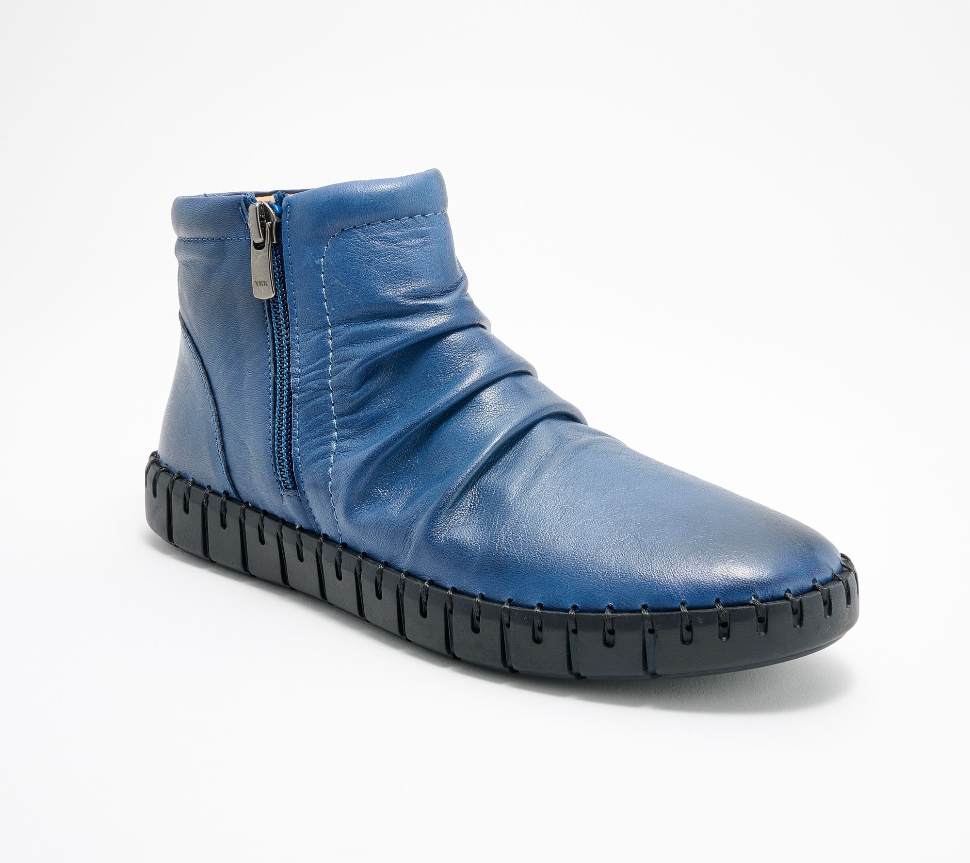 Miz Mooz Leather Ruched Ankle Boots - Mallorie