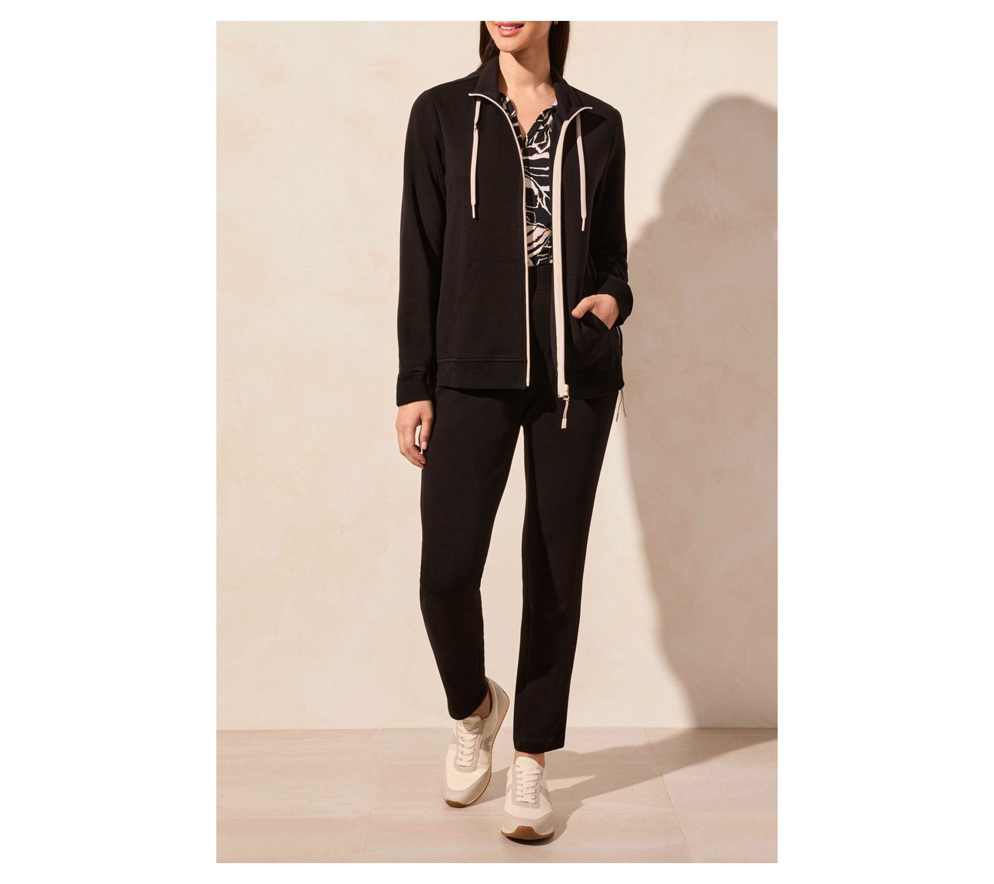 Tribal Scuba Knit Textured Mock Neck Cardigan