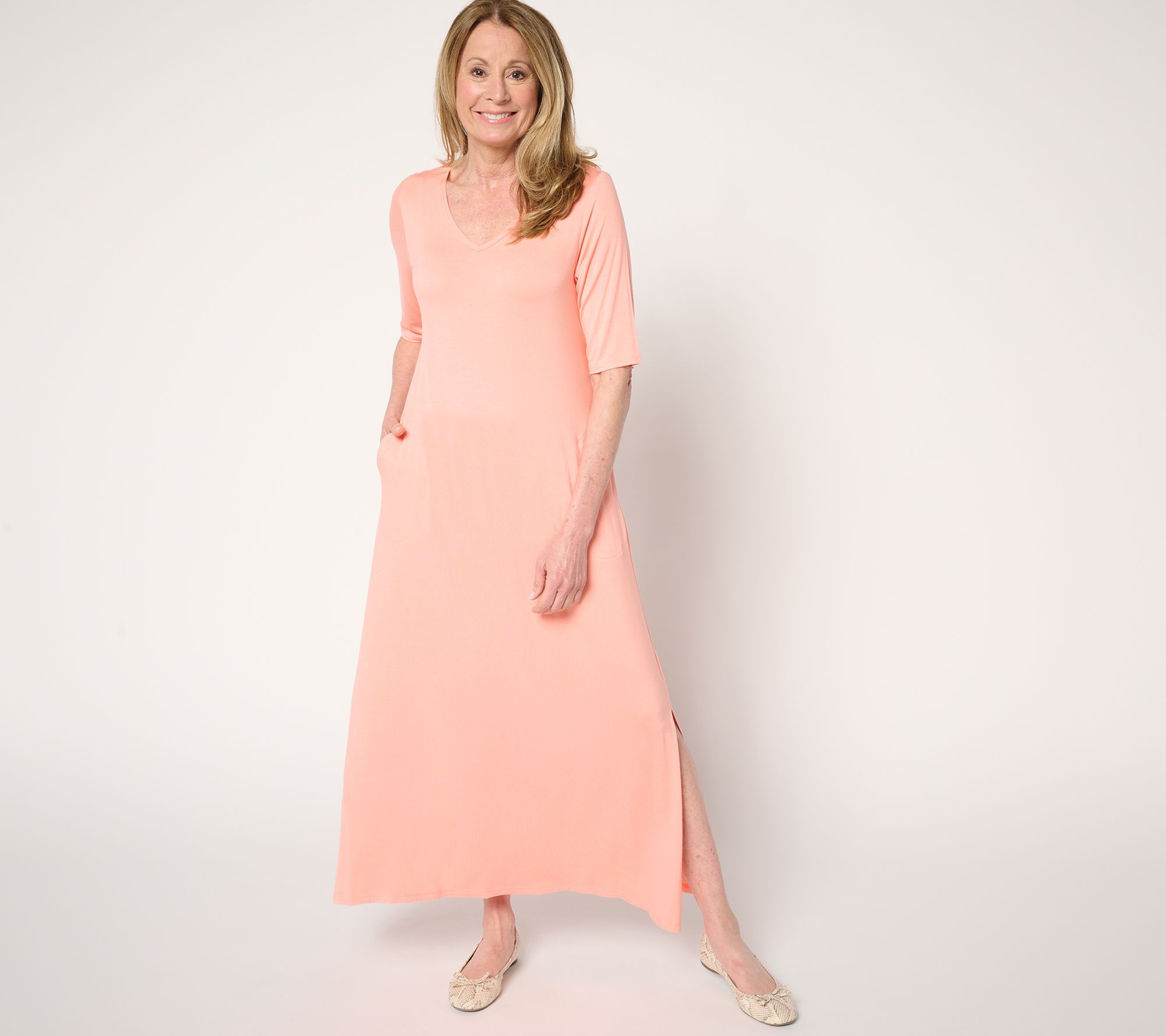 "As Is" Belle by Kim Gravel Regular Rayon Spandex Elbow Sleeve Dress