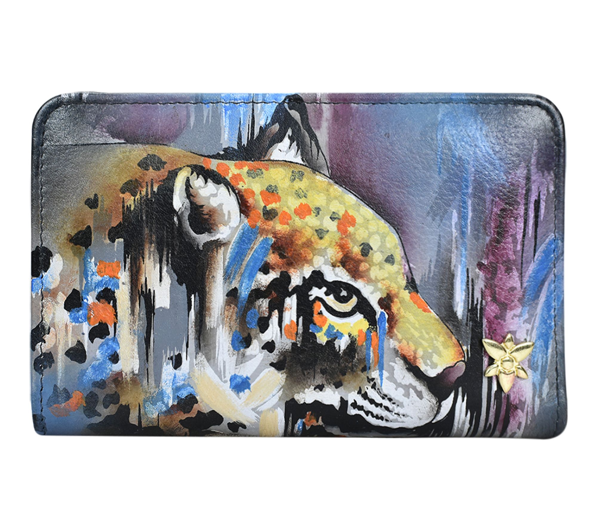 Anuschka Painted Leather Two-Fold Small RFID Organizer Wallet